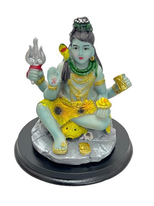 Shiva Statue Blue Yellow Black image