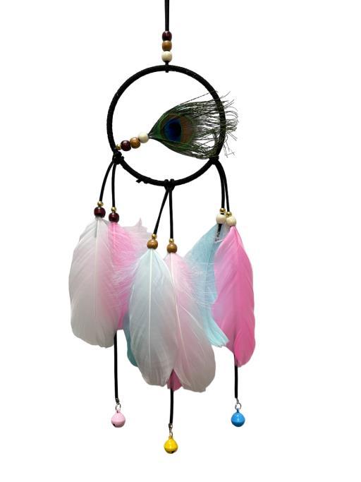 Circular Dream Catcher With Peacock Feather image