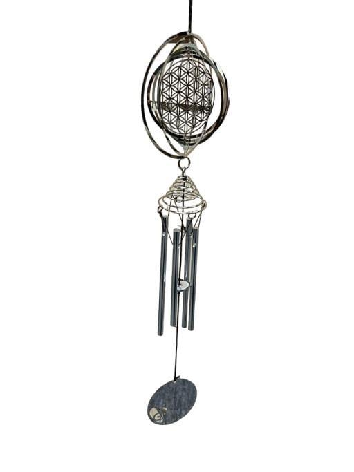 Stainless Steel Cosmo Spinner - Flower Of Life Wind Chime image