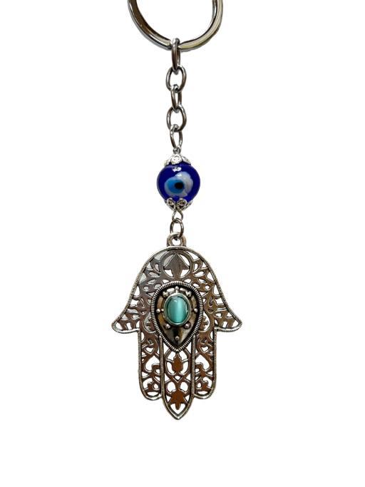 Evil Eye Key Chain With Hand image