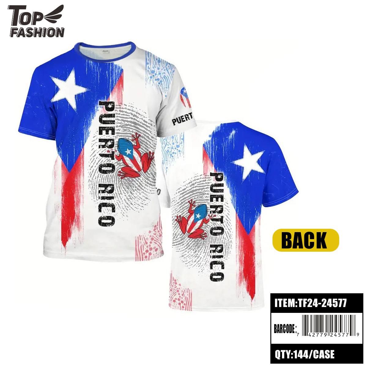 SPORTS T-SHIRT PUERTO RICO FROG CREW NECK S-XXL 144PC/CS image