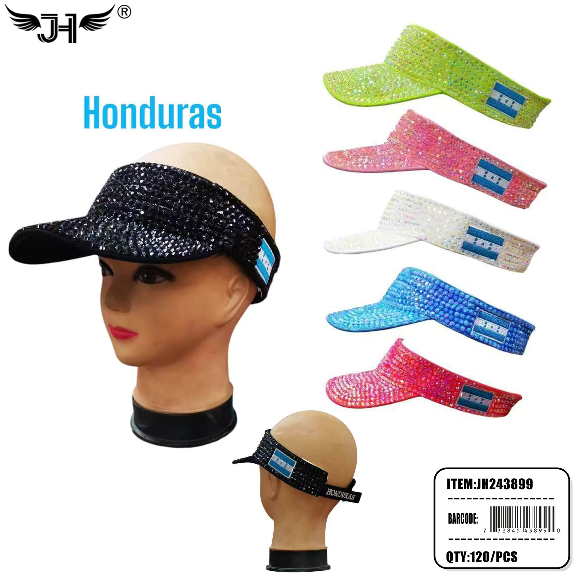 FLAG SUN VISOR HAT - HONDURAS RHINESTONES 10DZ/CS image