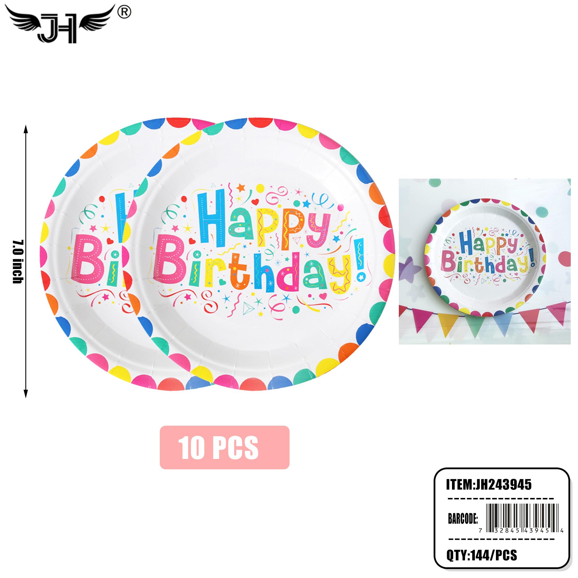 PLATE - 7" PAPER HAPPY EVERYDAY 10CT (12PK) 12DZ/CS image