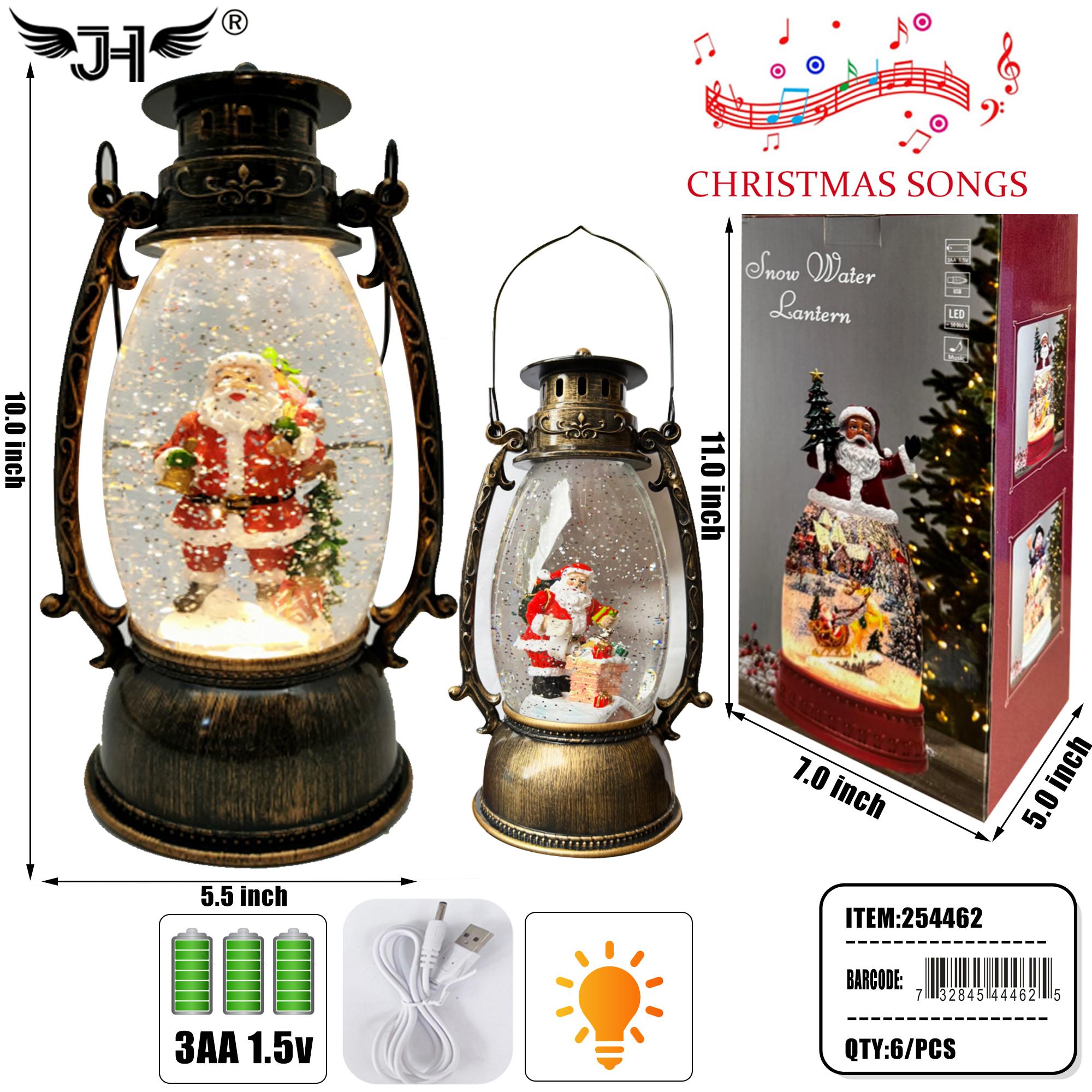 CHRISTMAS LANTERN - SNOW GLOBE SANTA L&M 6PC/CS (254462) image