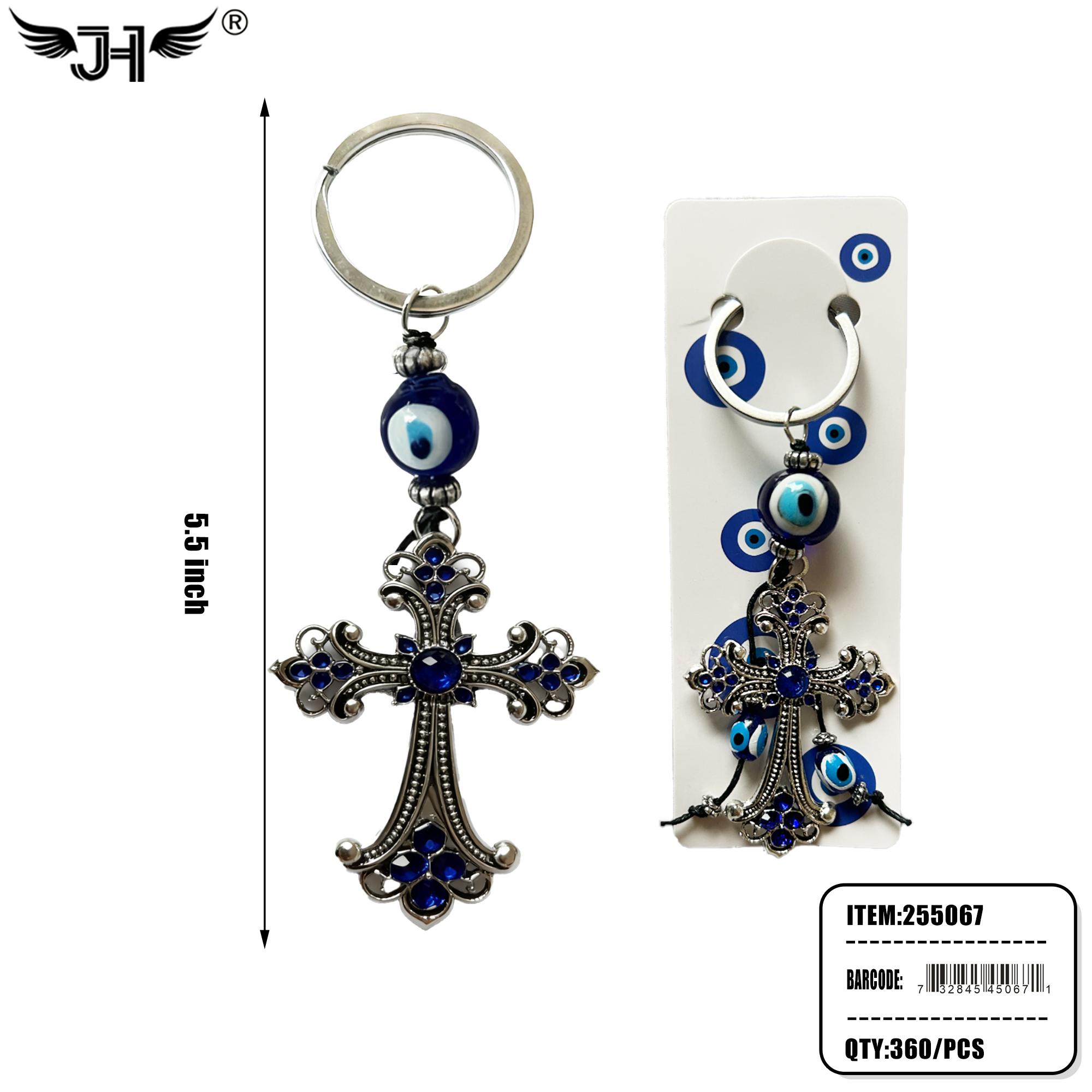 KEYCHAIN - EVIL EYE CROSS 30DZ/CS image