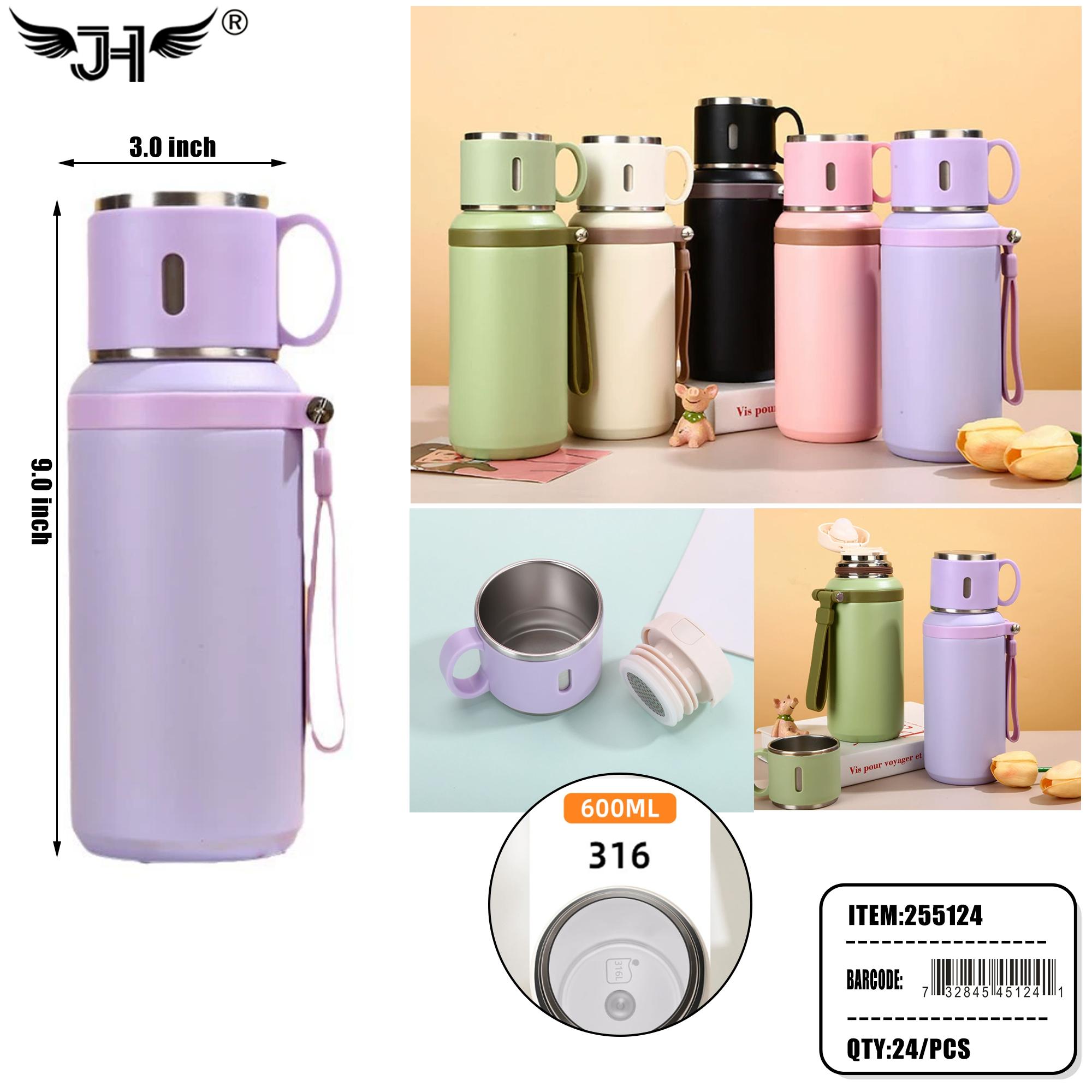 INSULATED BOTTLE - 600ML COLD & HOT MIX COLOR 24PC/CS (255124) image