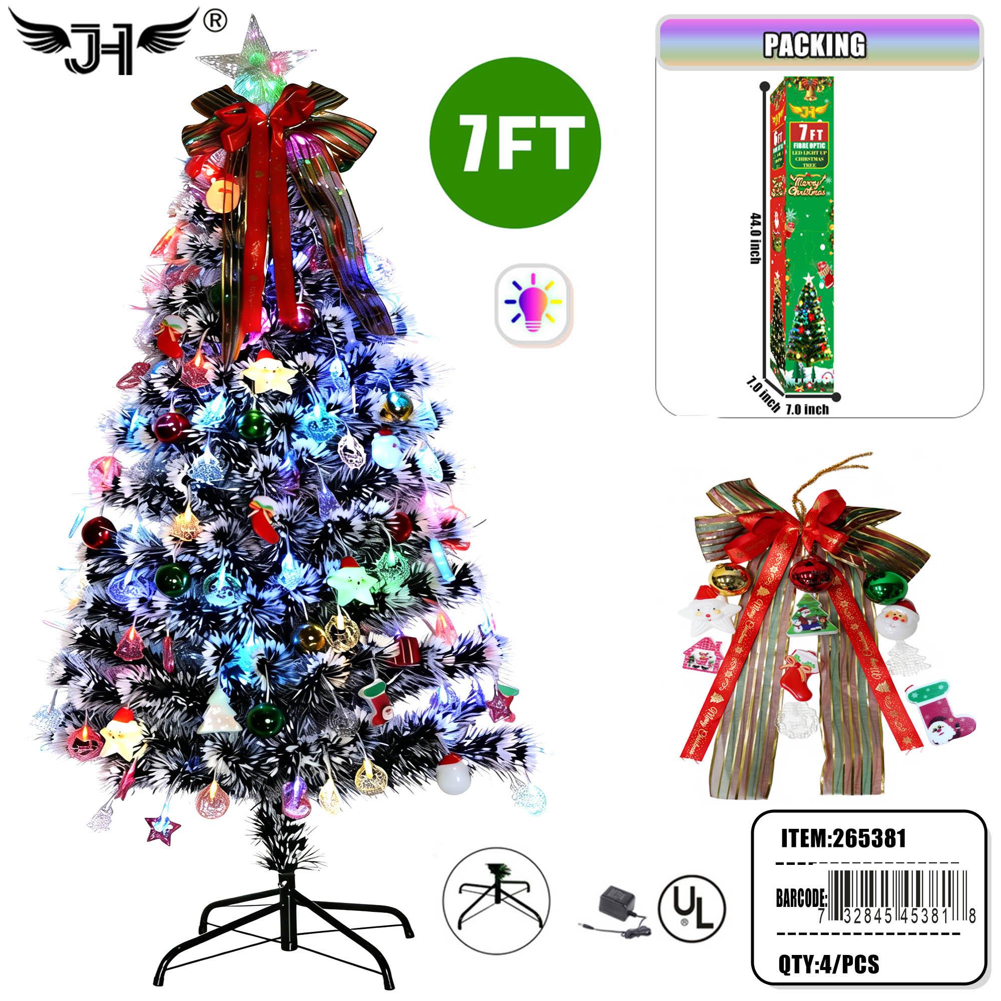 LED CHRISTMAS TREE - 7FT SNOW GREEN LEAVES 240 TIPS 4PC/CS image