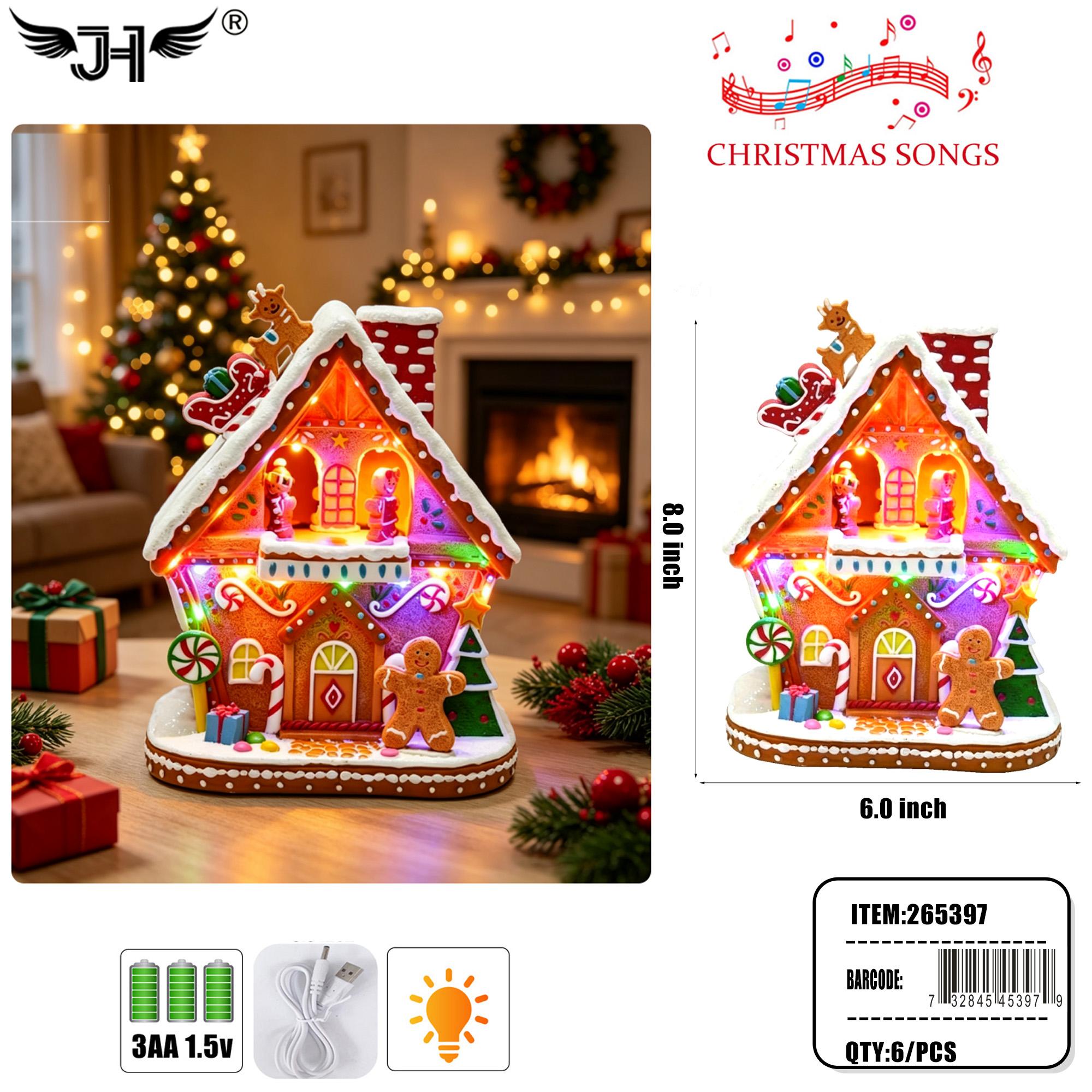 CHRISTMAS DECORATION - GINGERBREAD HOUSE 6PC/CS image
