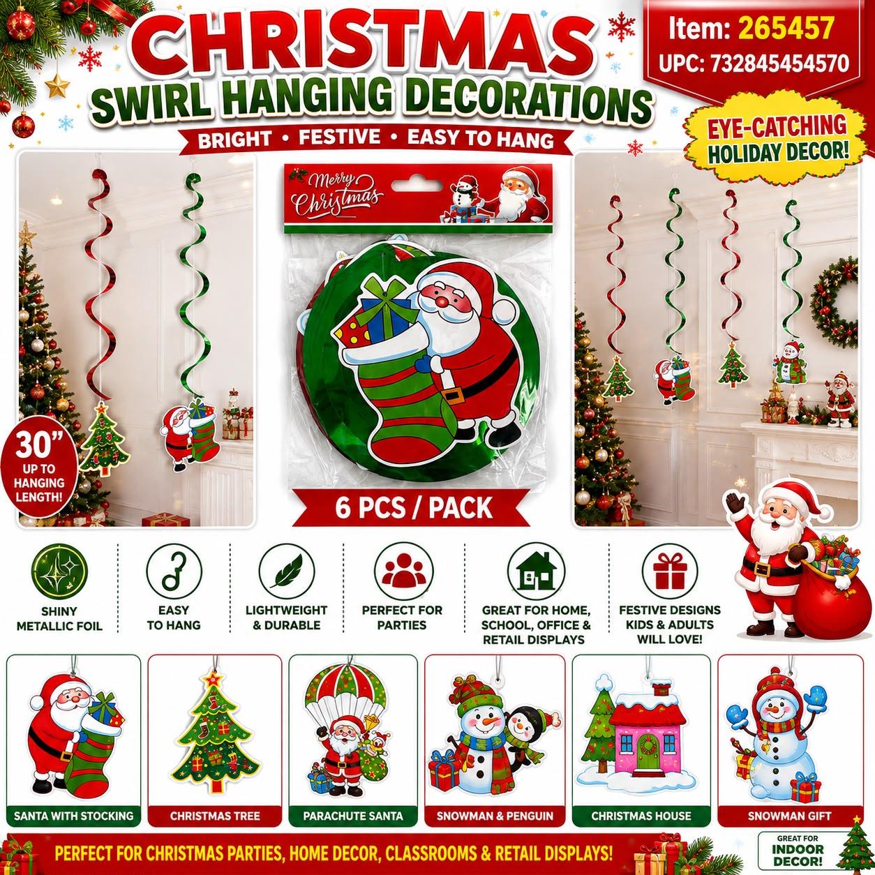 CHRISTMAS DECORATION SIGN MIX 4 STYLE 12DZ/CS image
