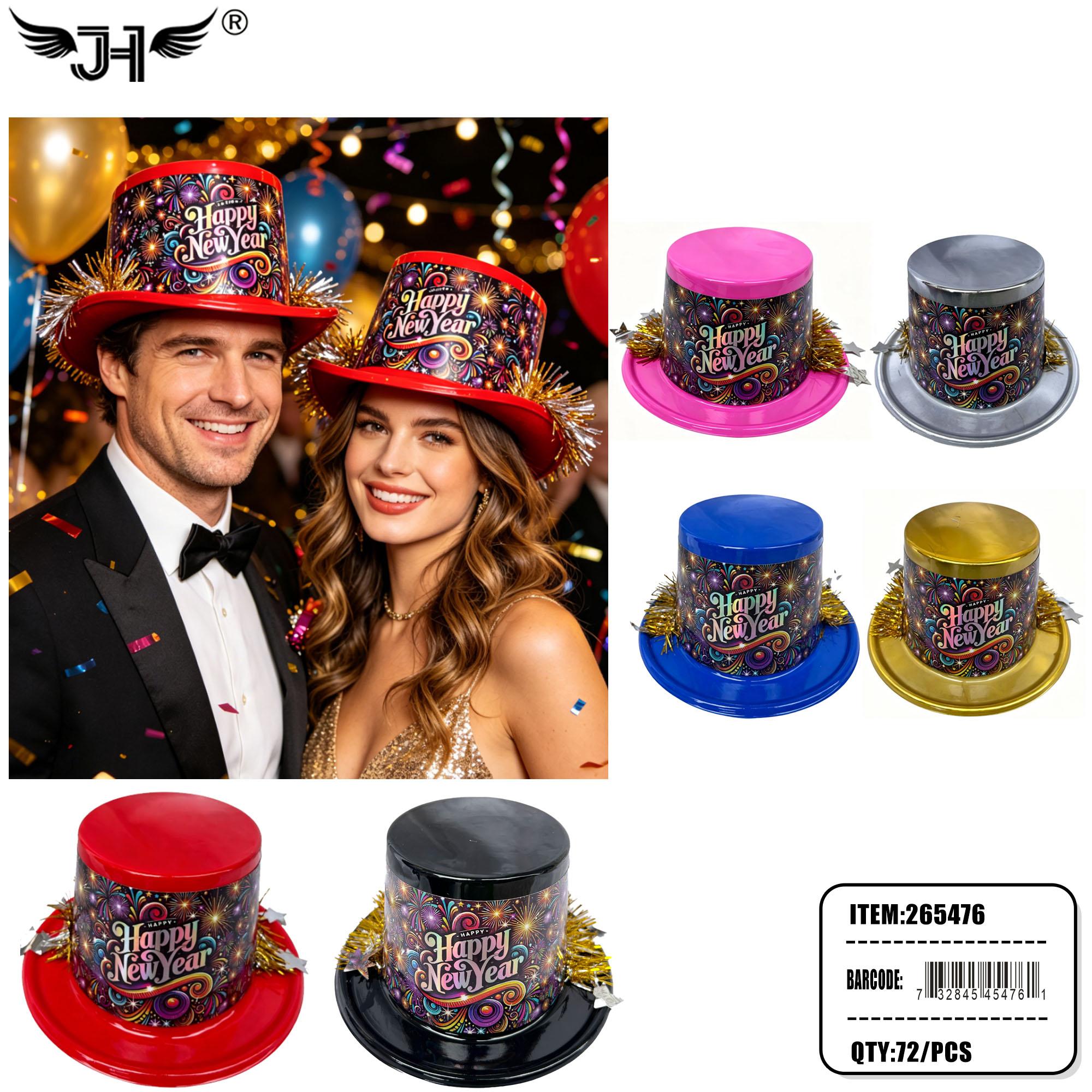 NEW YEAR HAT - PLASTIC 6 COLORS 6DZ/CS (265476) image
