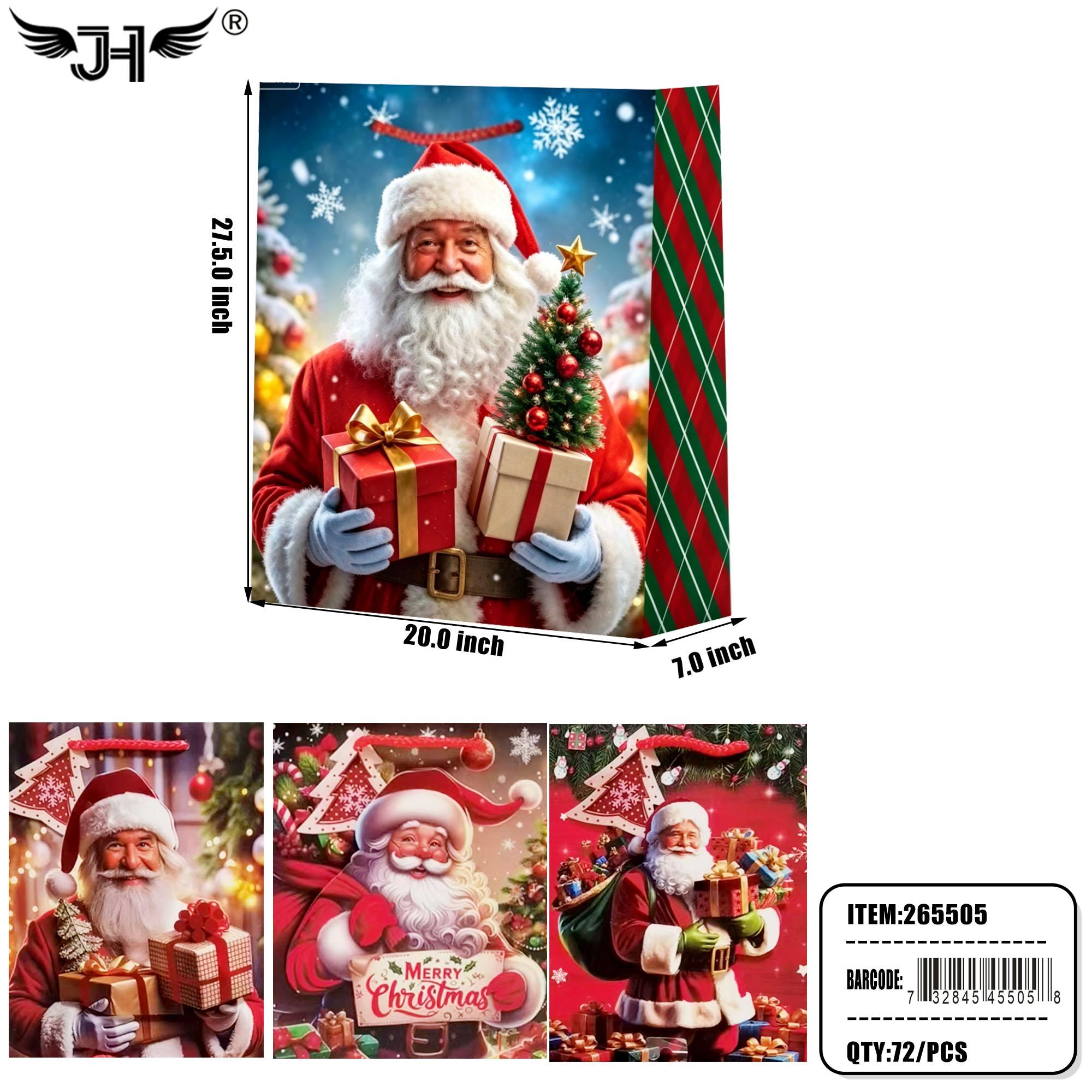 CHRISTMAS GIFT BAG - #6 XXL SIZE 27.5"X7"X20" SANTA 6DZ/CS image