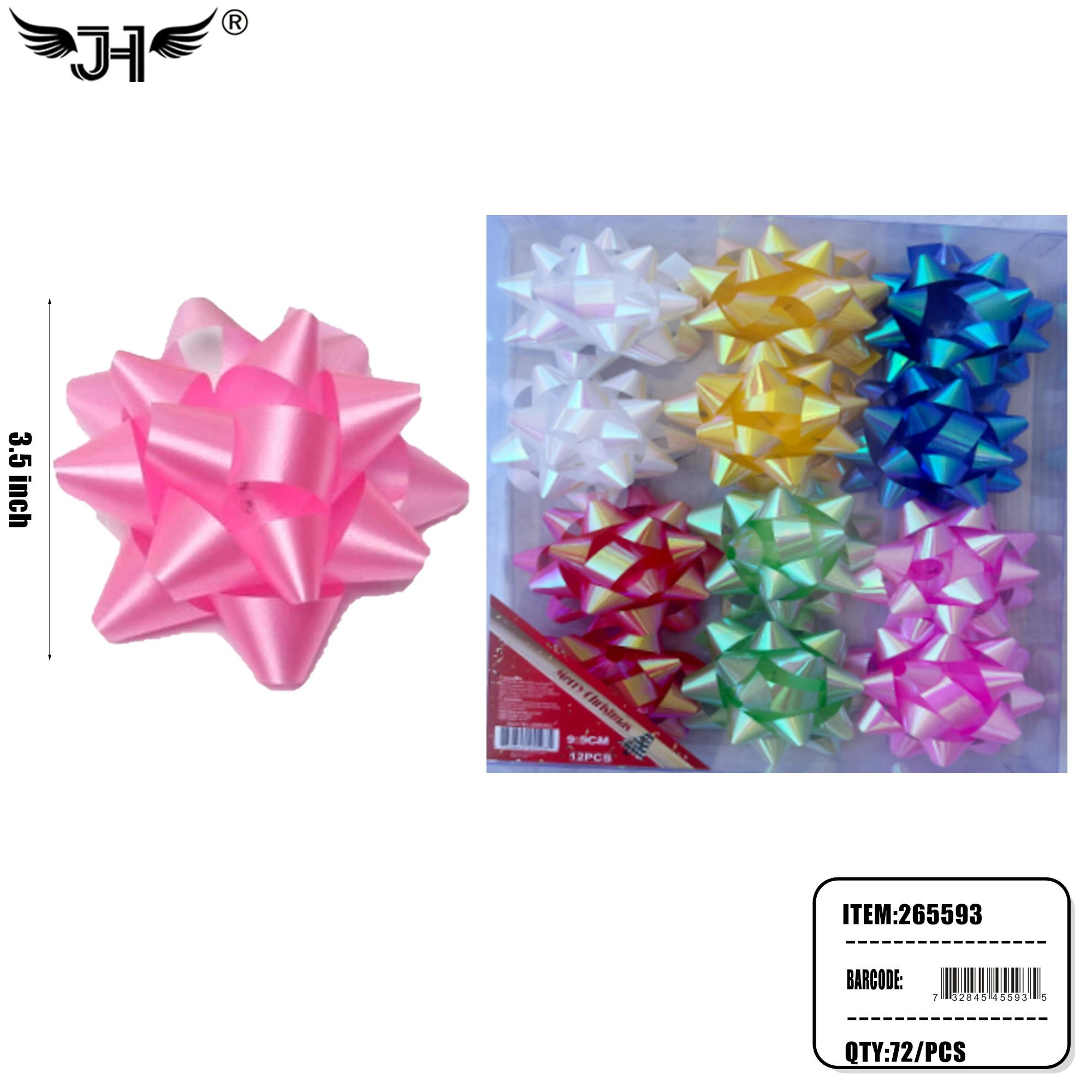 RIBBON - 3.5" BOW 12HEAD 6 COLOR MIX (6PK/BG) 12BG/CS image