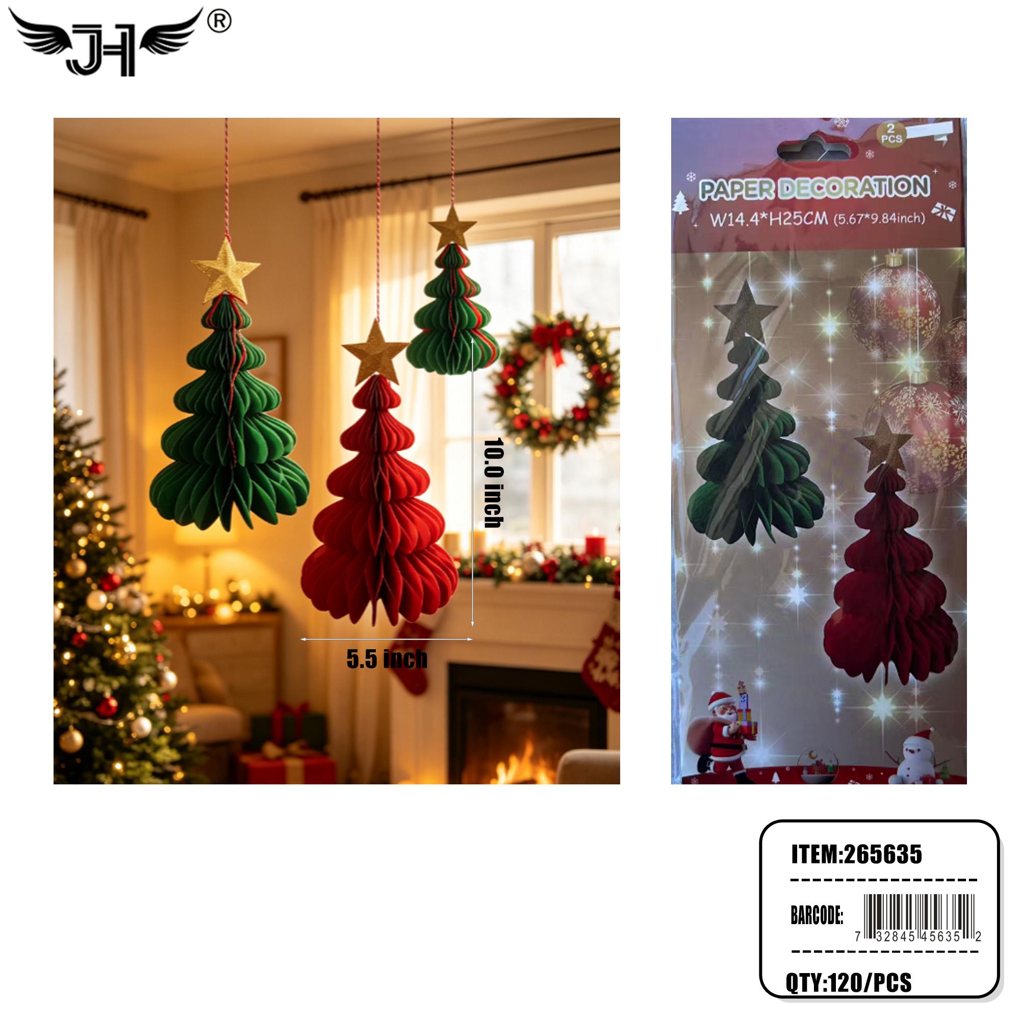 CHRISTMAS DECORATION - 2CT 10" HANGING TREE 10DZ/CS image