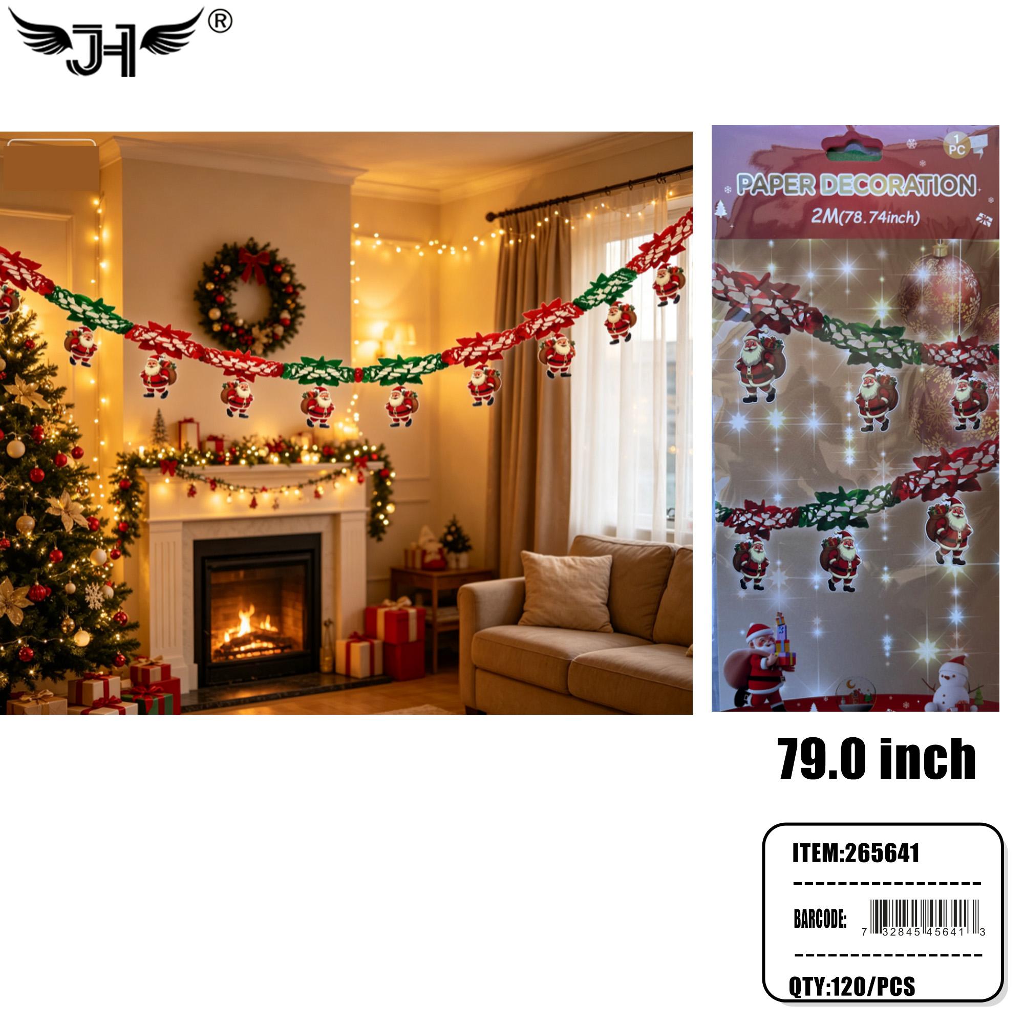 CHRISTMAS DECORATION - 79" SANTA BANNER 10DZ/CS image