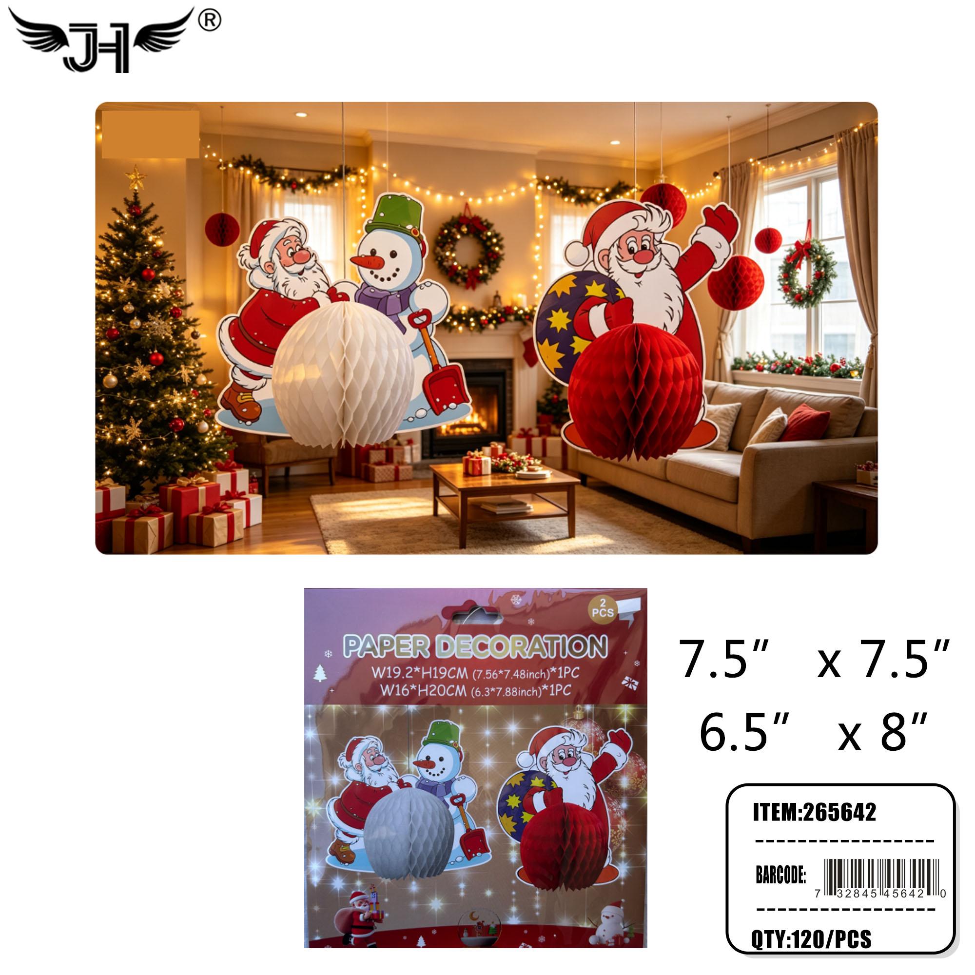 CHRISTMAS DECORATION - 8" HANGING SANTAL 10DZ/CS image
