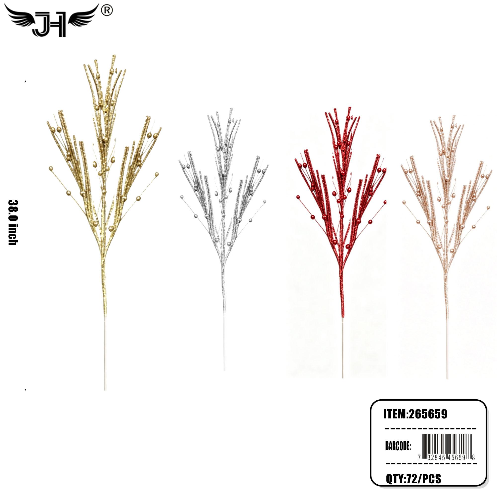 CHRISTMAS DECORATION - 38" GLITTER BRANCHES 4 COLOR 6DZ/CS image