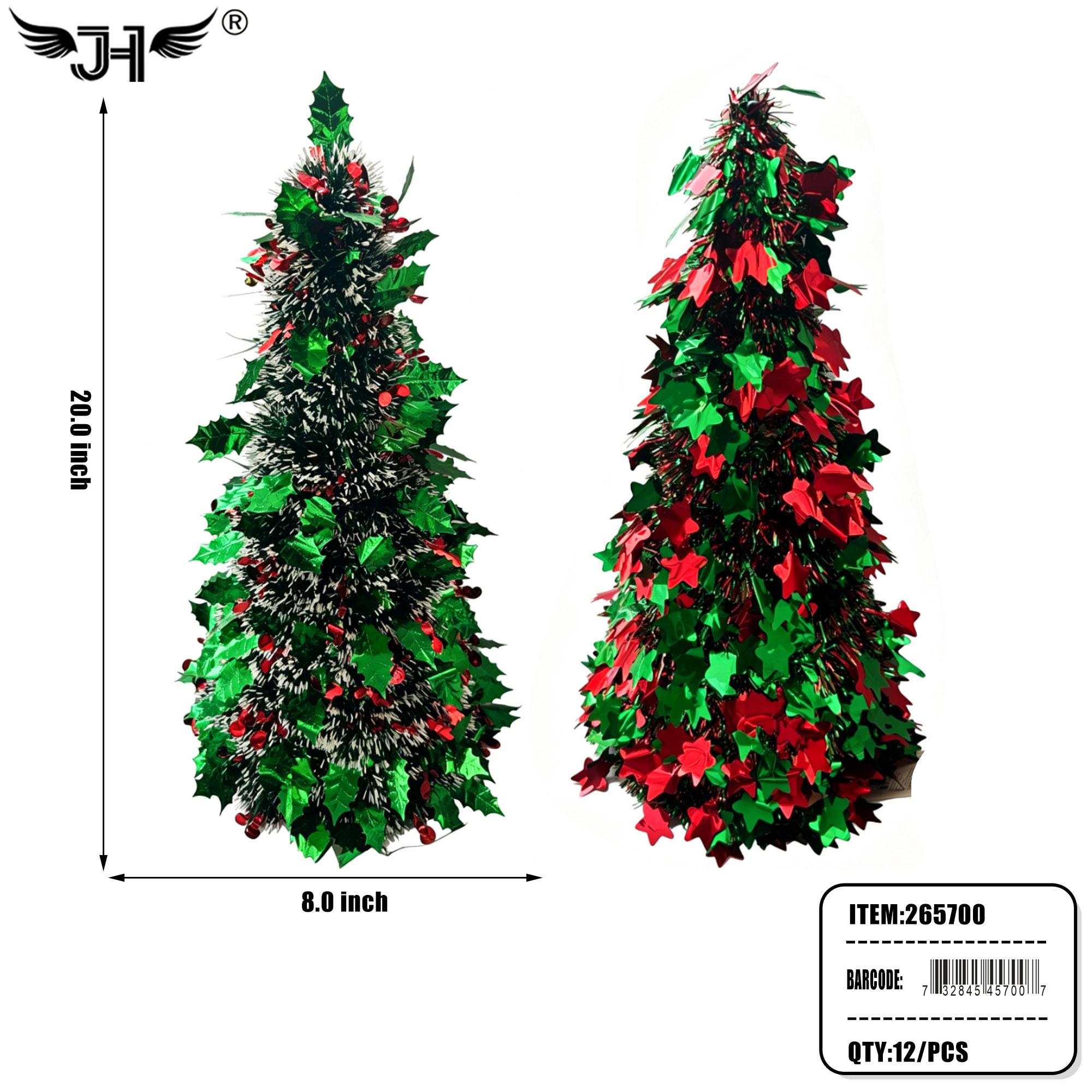 CHRISTMAS DECORATION - 20" TREE 2 COLOR ASST 12PC/CS (265700) image