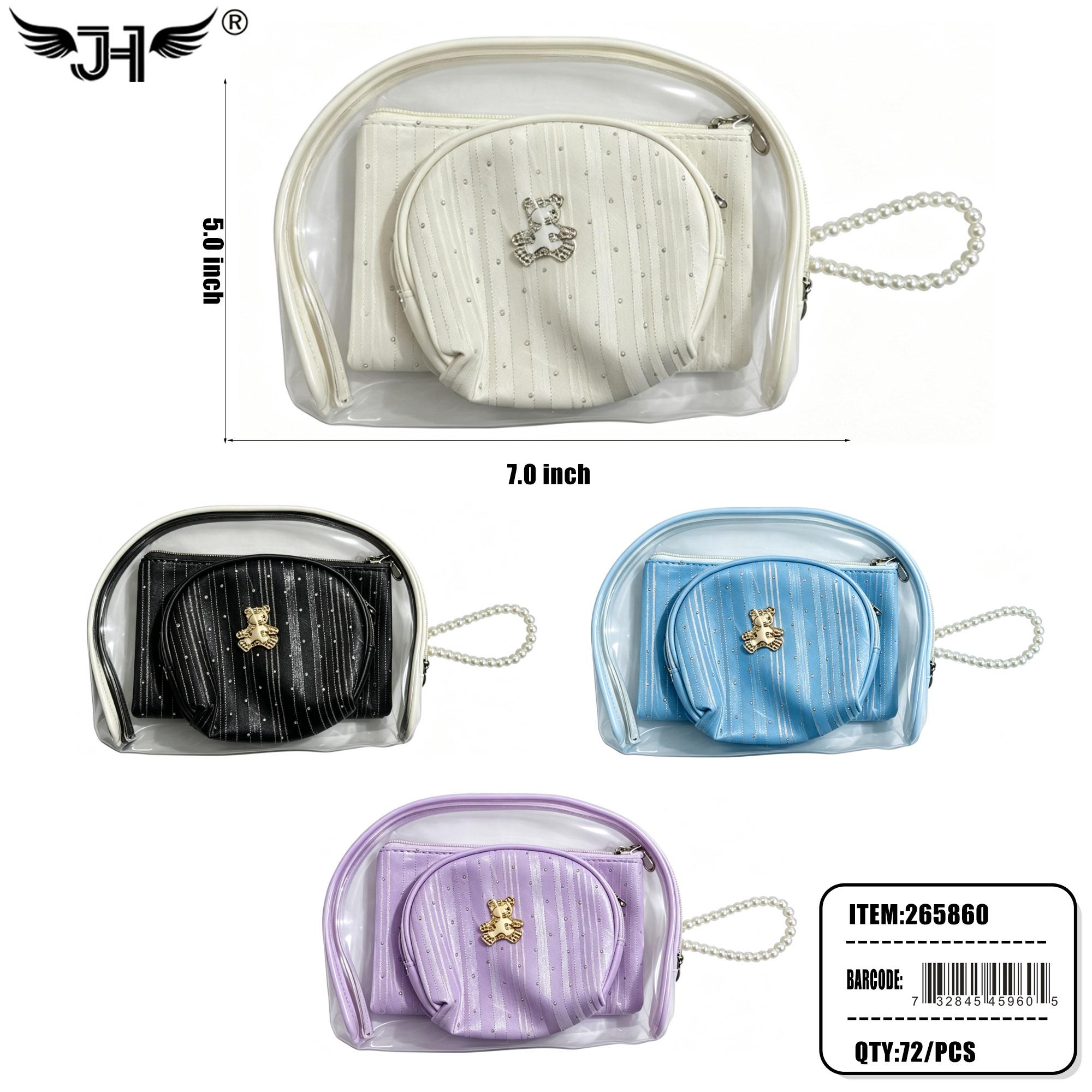 MAKE UP BAG - 3PC SET PVC MIX 4 COLOR 6DZ/CS image