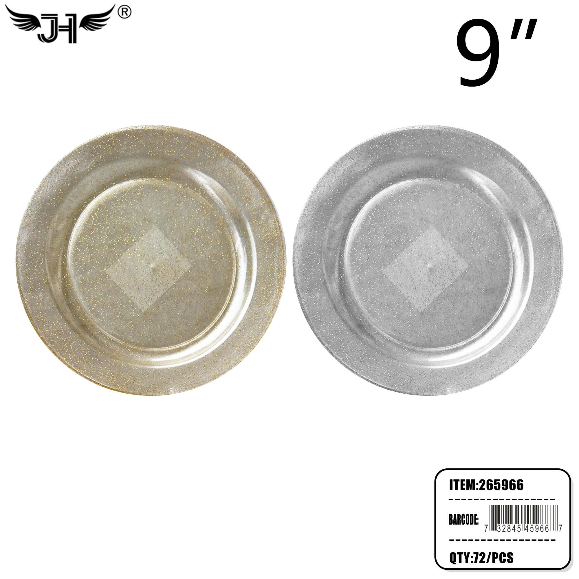 PLATE - 9" 6CT MIX 2 COLOR (6PC) 12BG/CS image
