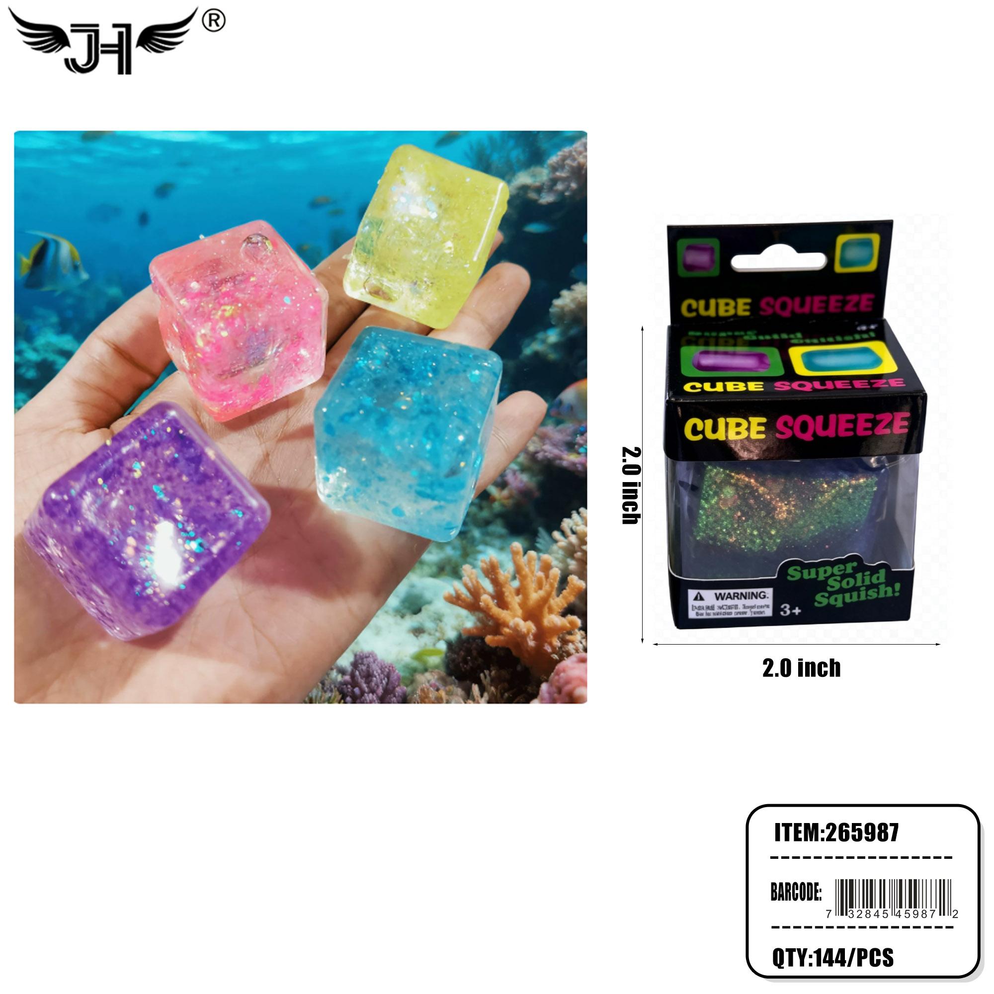 SQUISHY - 2" GLITER CUBE MIX 4 COLOR 12DZ/CS image