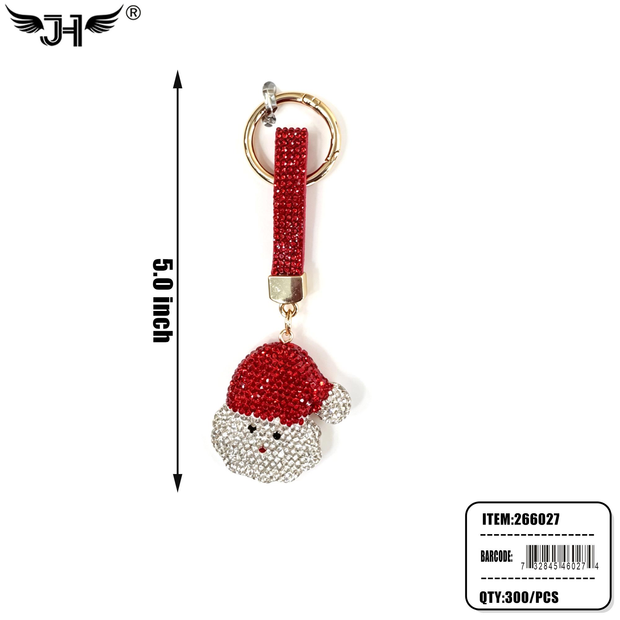CHRISTMAS KEYCHAIN -SANTA RHINESTONE 25DZ/CS (266027) image