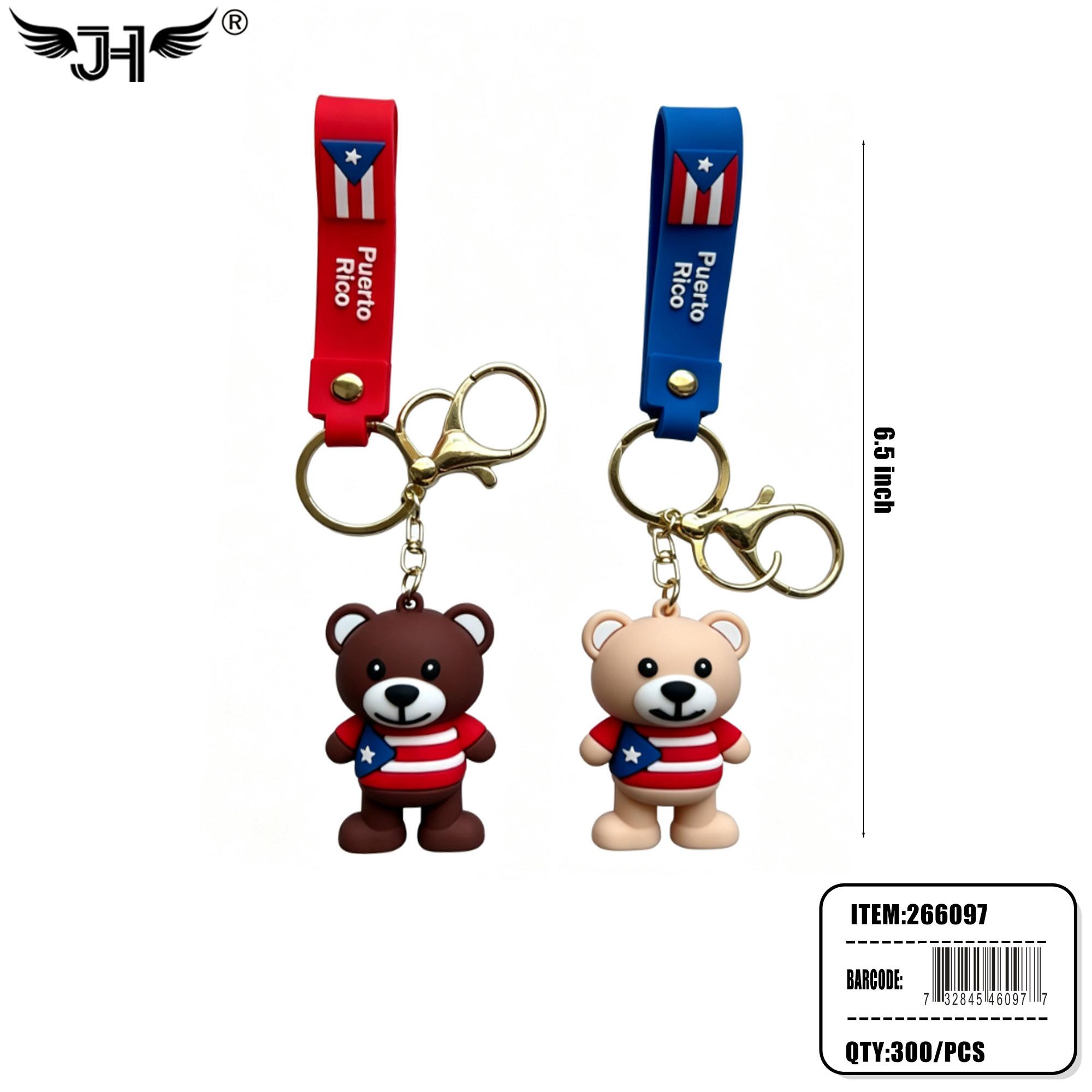 KEYCHAIN - PUERTO RICO BEAR 2 COLOR MIX 25DZ/CS image