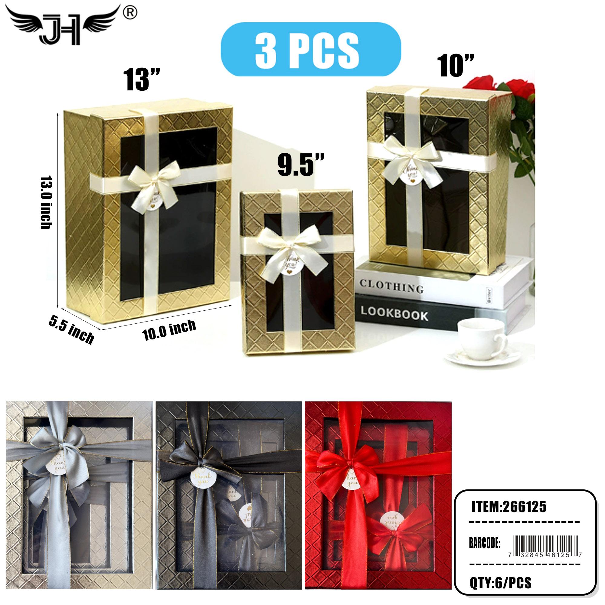 GIFT BOX - RECTANGLE 3PC/SET 4 COLOR ASST 6SET/CS image