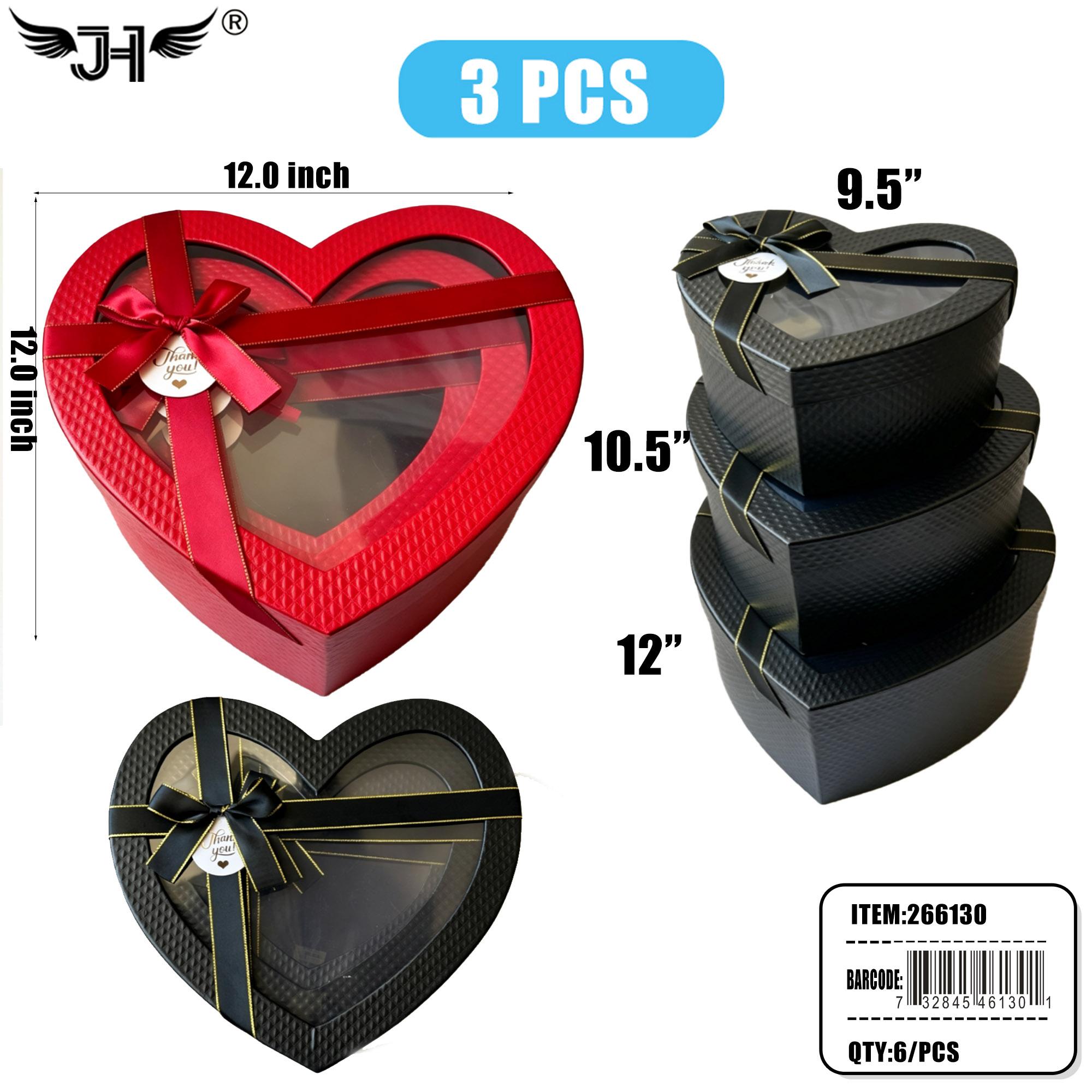 GIFT BOX - HEART 3PC/SET 2 COLOR ASST 6SET/CS image
