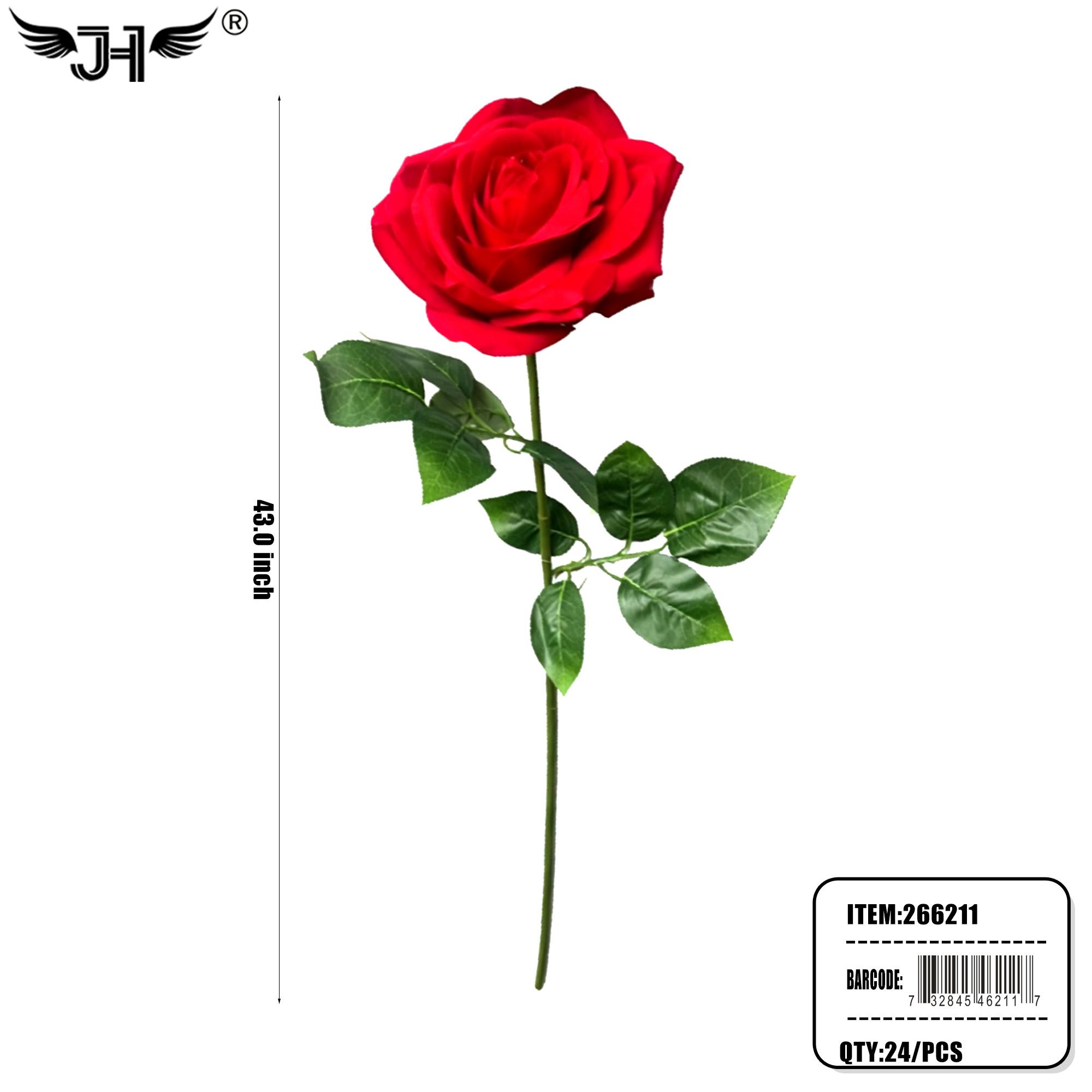FLOWER - 43" SINGLE RED ROSE 24PC/CS image
