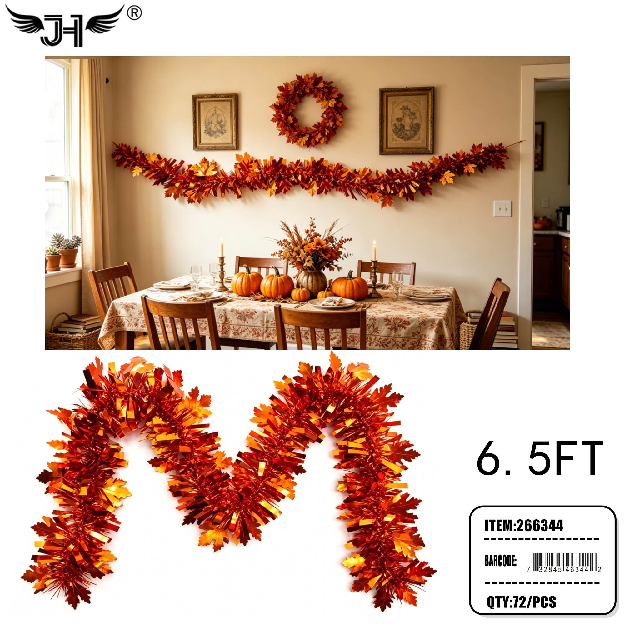 GARLAND - 6.5FT THANKSGIVING LEAF (6PC)12PK/CS image