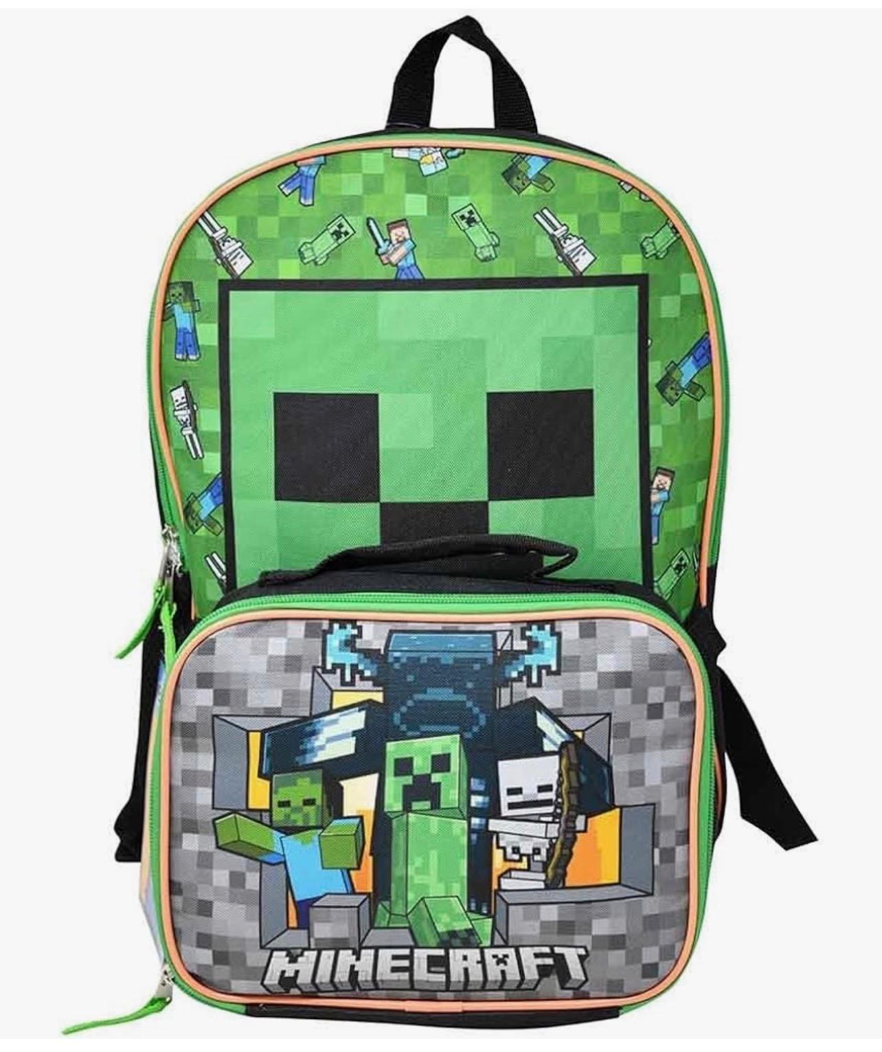 BACKPACK W/ LUNCH BOX - 16" MINECRAFT 24PC/CS image
