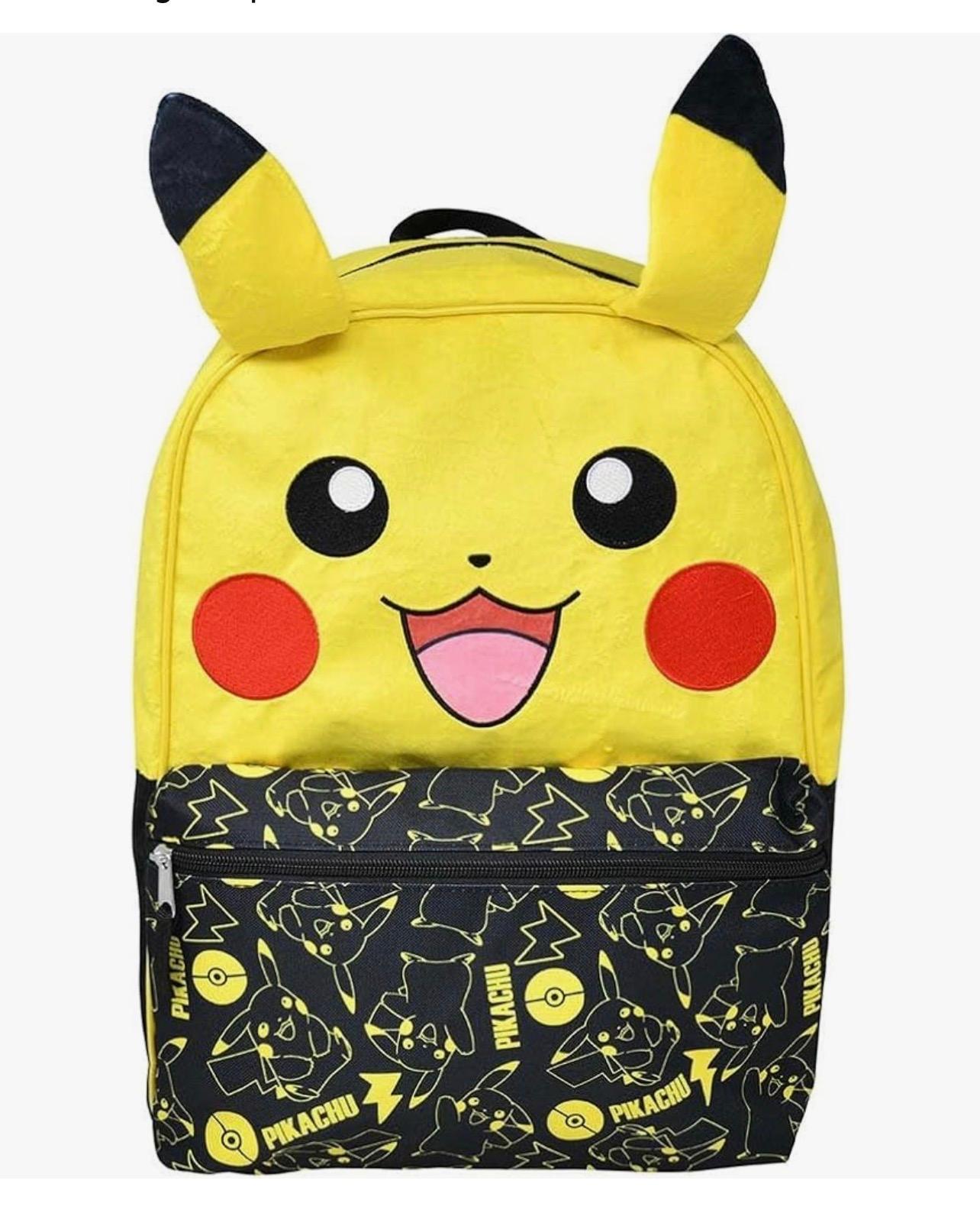 BACKPACK W/ LUNCH BOX - 16" POKEMON PIKACHU WITH EARS 24PC/CS image