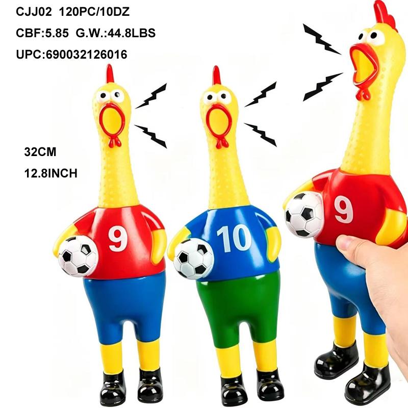 SQUISHY TOY - 13" RUBBER SOCCER CHICKEN 10DZ/CS image