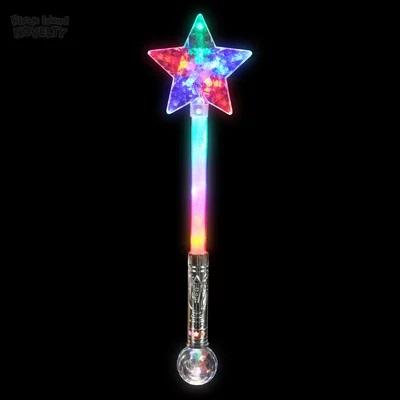 LIGHT UP WAND - 21" STAR MAGIC BALL WAND 4DZ/CS