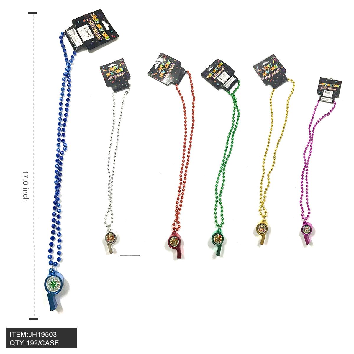 NEW YEAR NECKLACE -METALLIC WHISTLE 16DZ/CS image