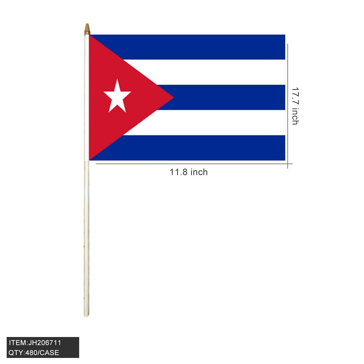 FLAG - 12"X18" HAND STICK CUBA 10DZ/4BX/40DZ/CS image