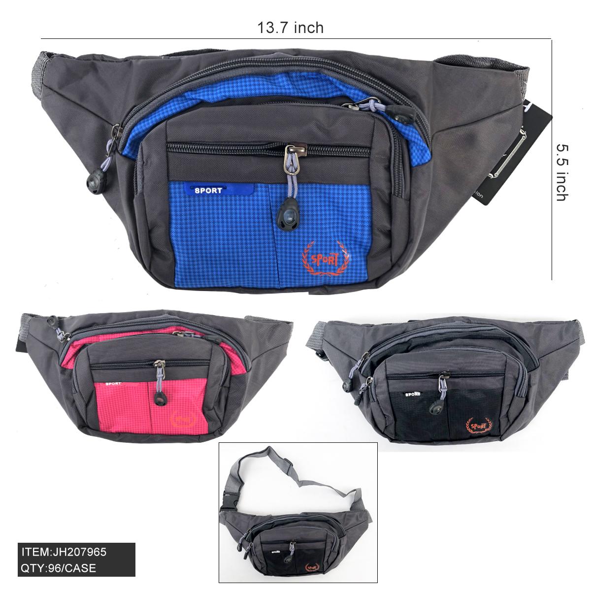 WAIST BAG - FOUR ZIP MIX 3 COLOR 6PC/16PK/96PC/CS image