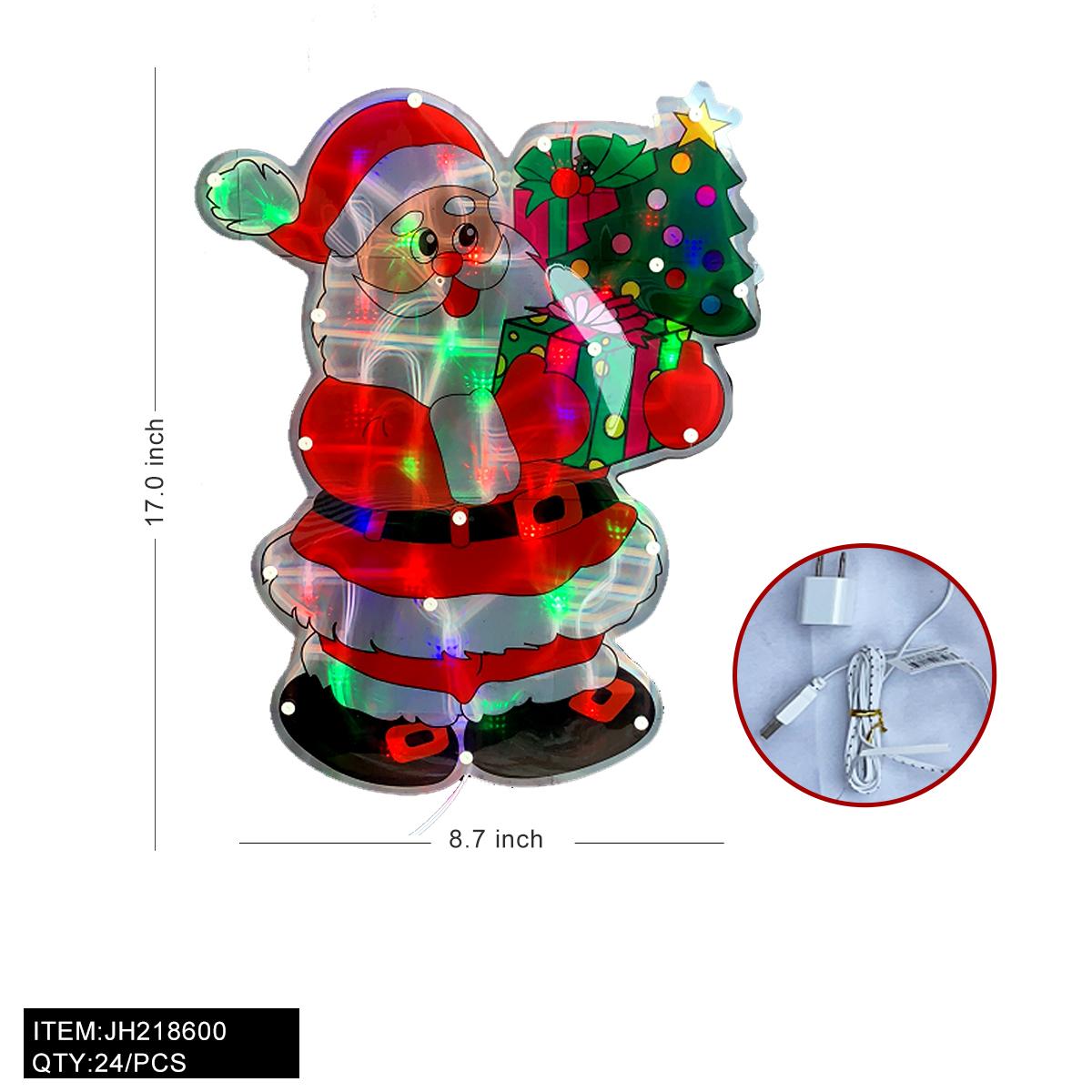 CHRISTMAS LIGHT UP DECORATION - SANTA 3D PICTURE 24PC/CS image
