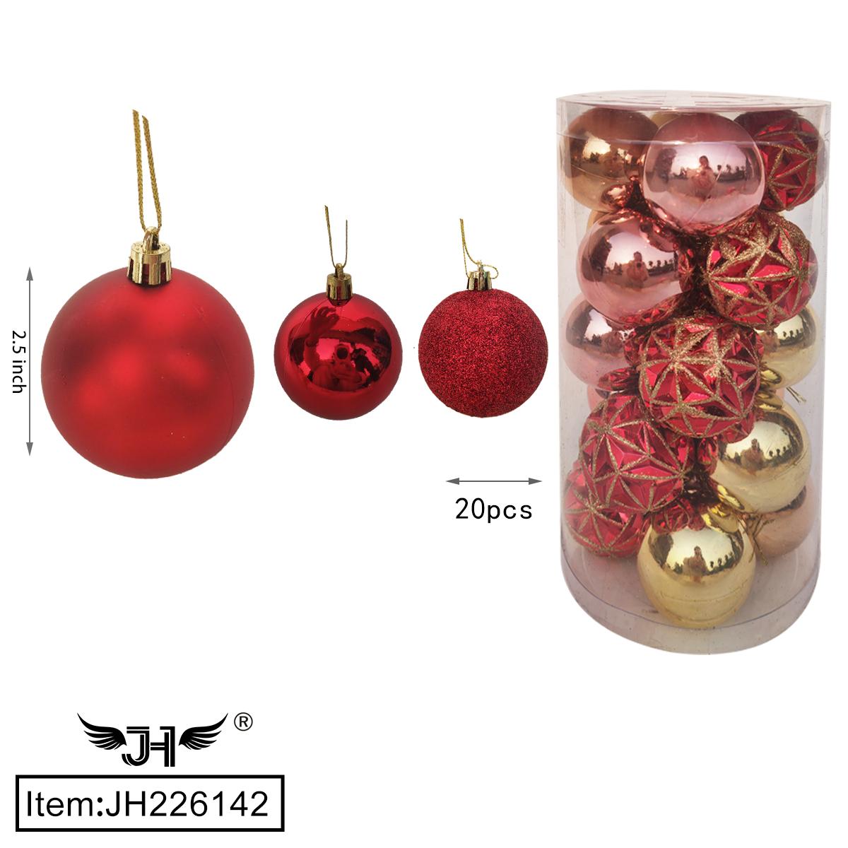 CHRISTMAS ORNAMENT - 20CT 2.5" 4 COLOR ASST 12PC/CS image