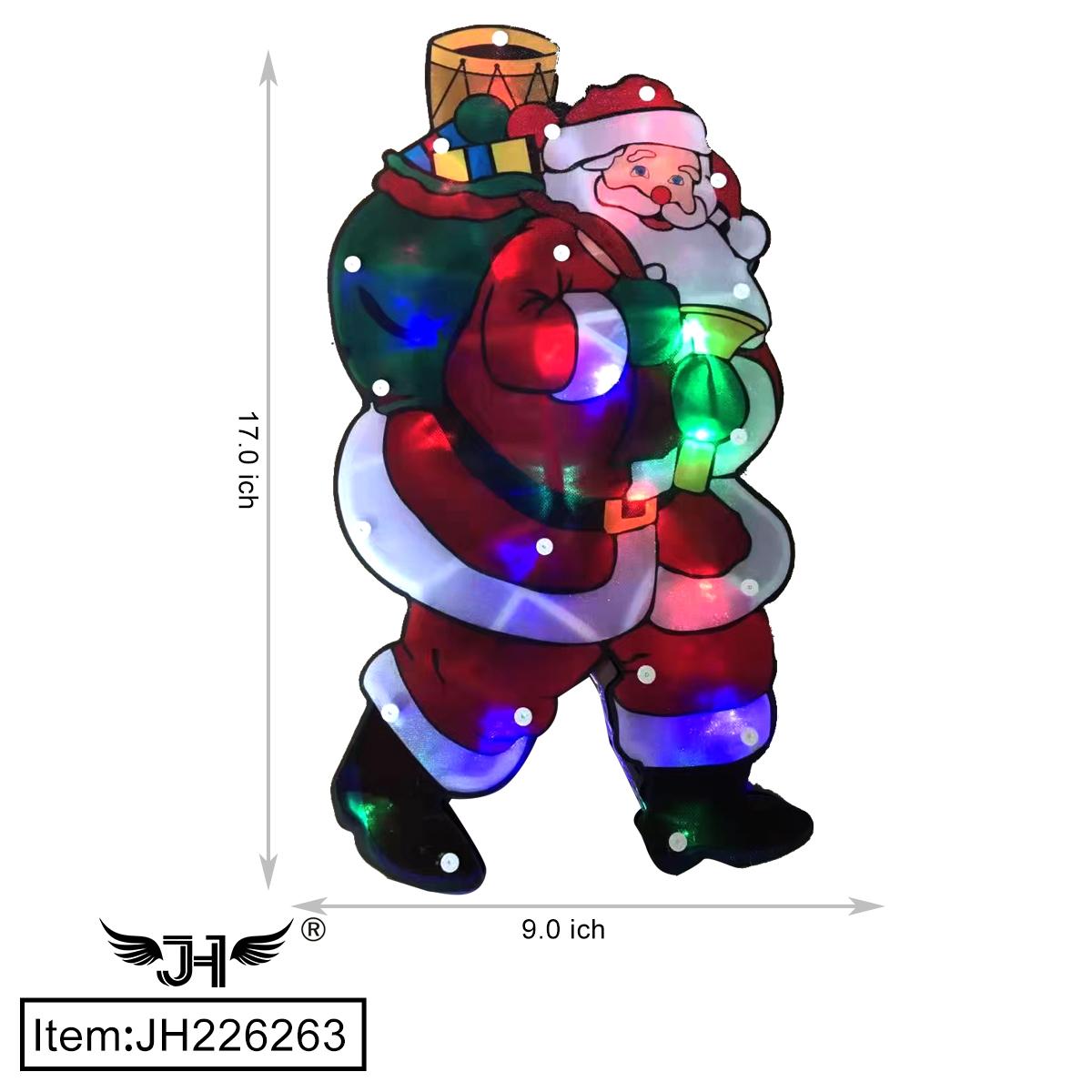 CHRISTMAS LIGHT UP DECORATION - SANTA 3D PICTURE 24PC/CS (JH226263) image