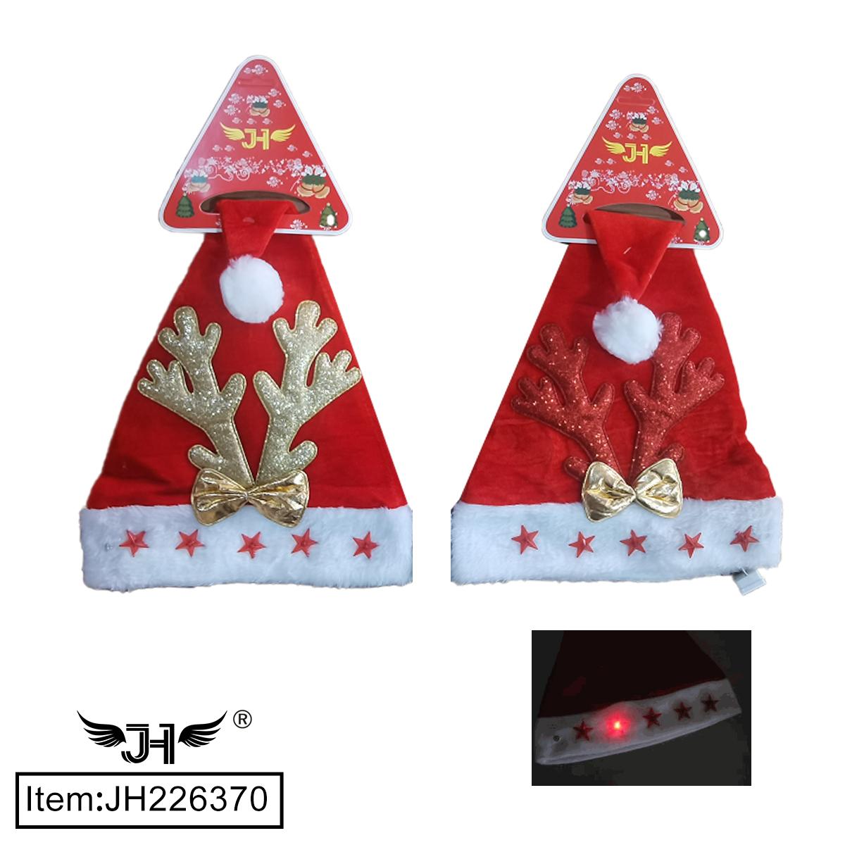 CHRISTMAS HAT- LIGHT UP STAR WITH ANTLERS 2 STYLE MIX12DZ/CS image