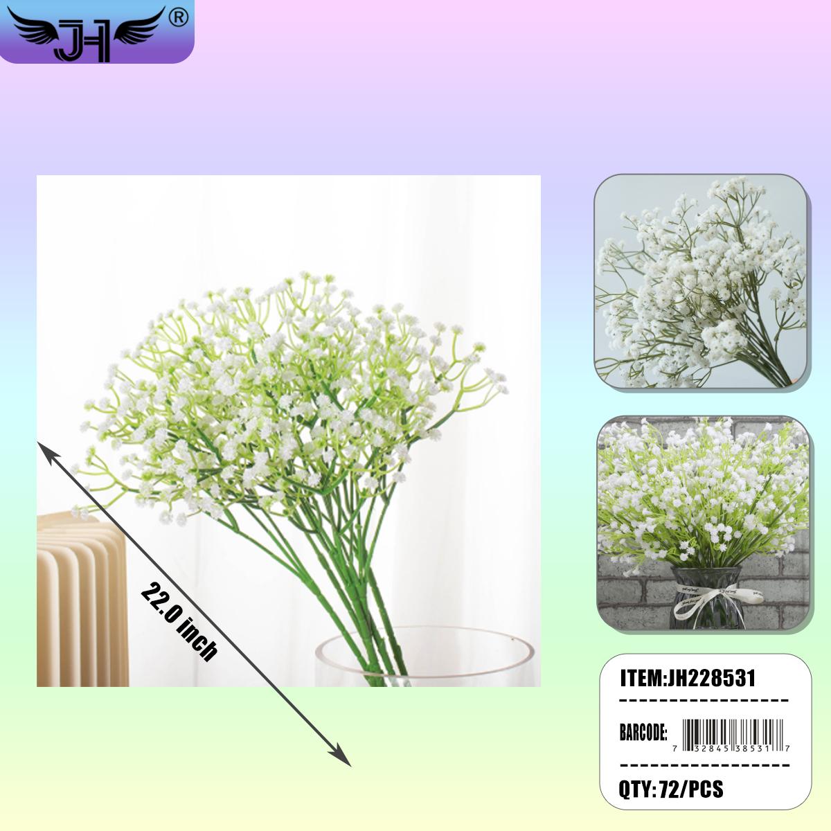 FLOWER BUSHES - BABY BREATH WHITE COLOR 22" (6PC) 12PK/CS image