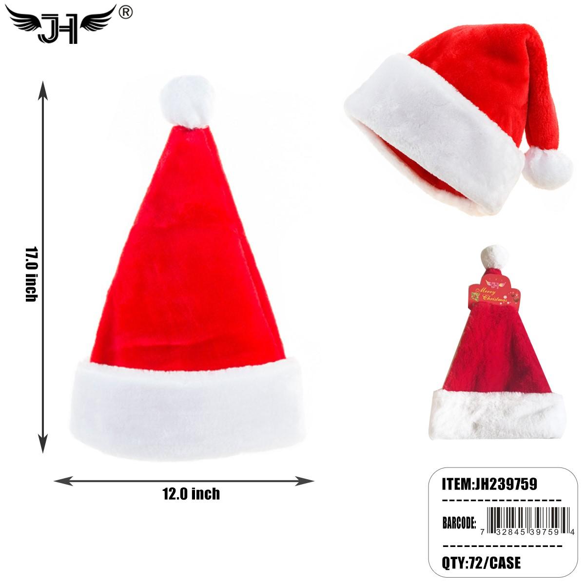 CHRISTMAS HAT - PLUSH SANTA HAT 6DZ/CS image