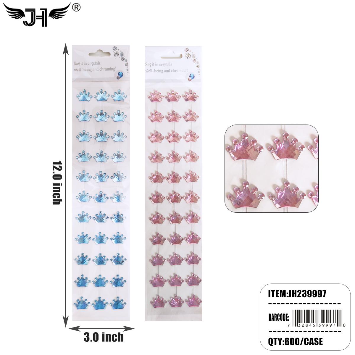 NAIL STICKER - MIX COLOR CROWN RHINESTONE STICKERS 50DZ/CS image