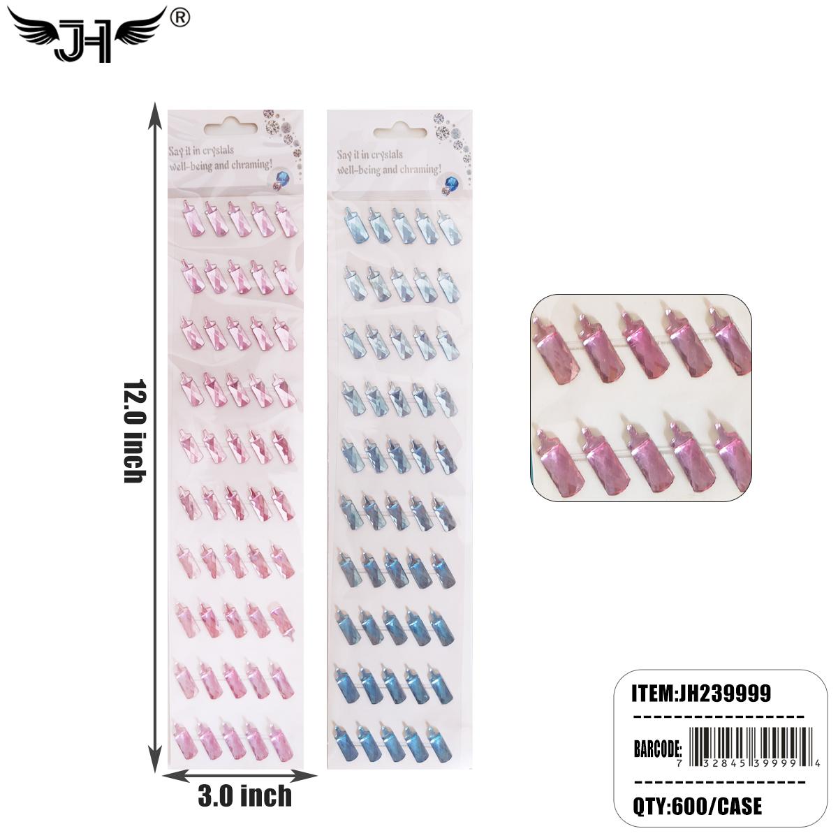 NAIL STICKER - MIX COLOR MILK BOTTLE RHINESTONE 50DZ/CS image