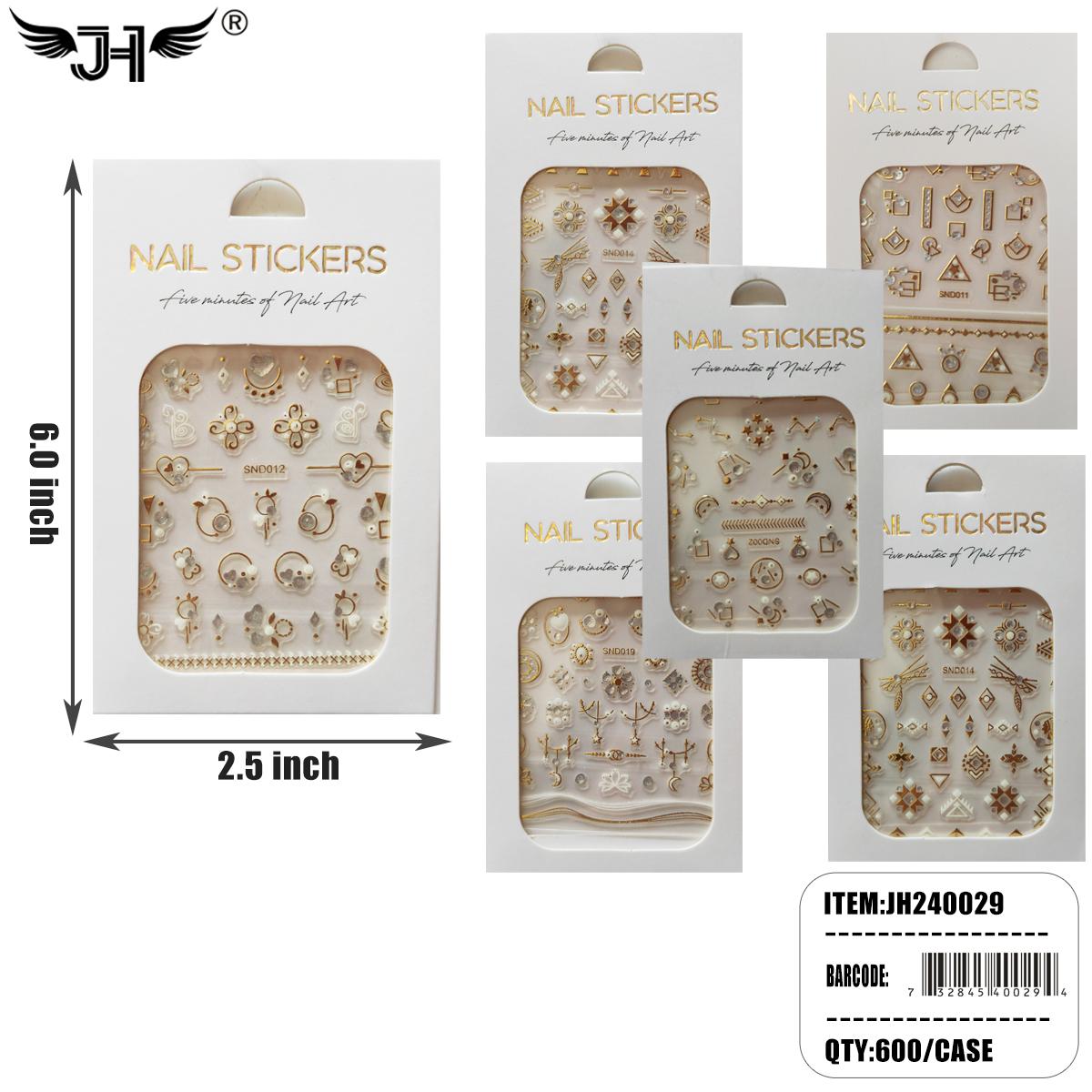 NAIL STICKER - MIX STYLE NAIL STICKERS 100DZ/CS (JH240029) image