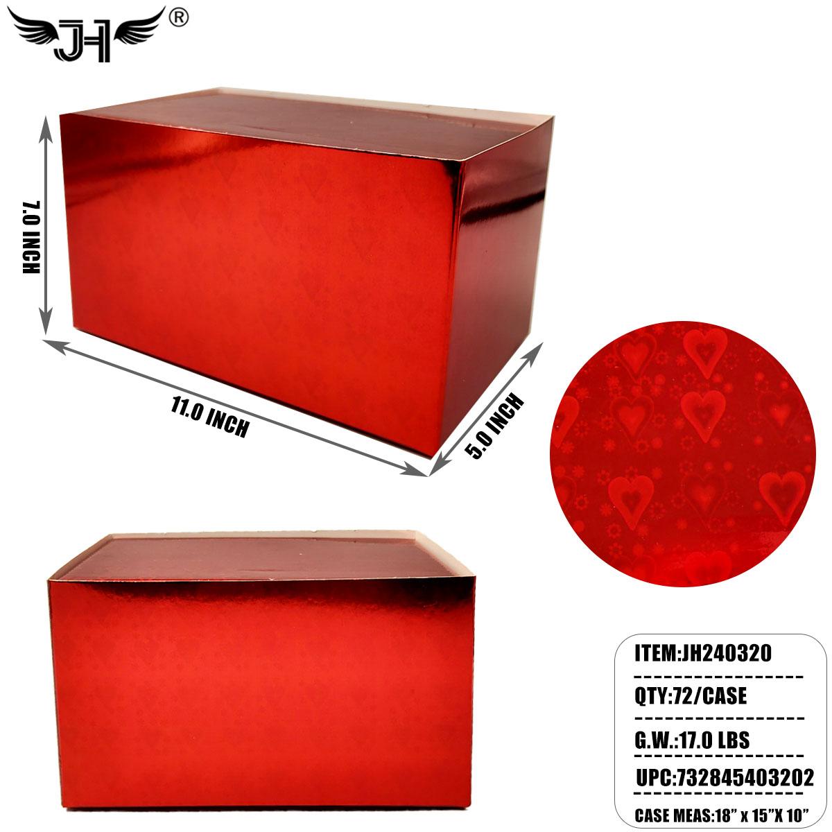 WRAPPING BOX - 7"X11X5" MEDIUM SIZE RED HOLOGRAM 6DZ/CS image