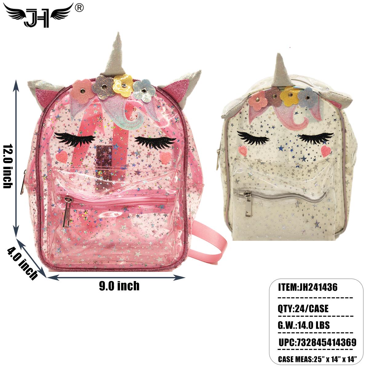 FASHION BAG - PVC UNICORN MIX COLOR 12"X4"X9" 6PC/4BD/24PC/C image