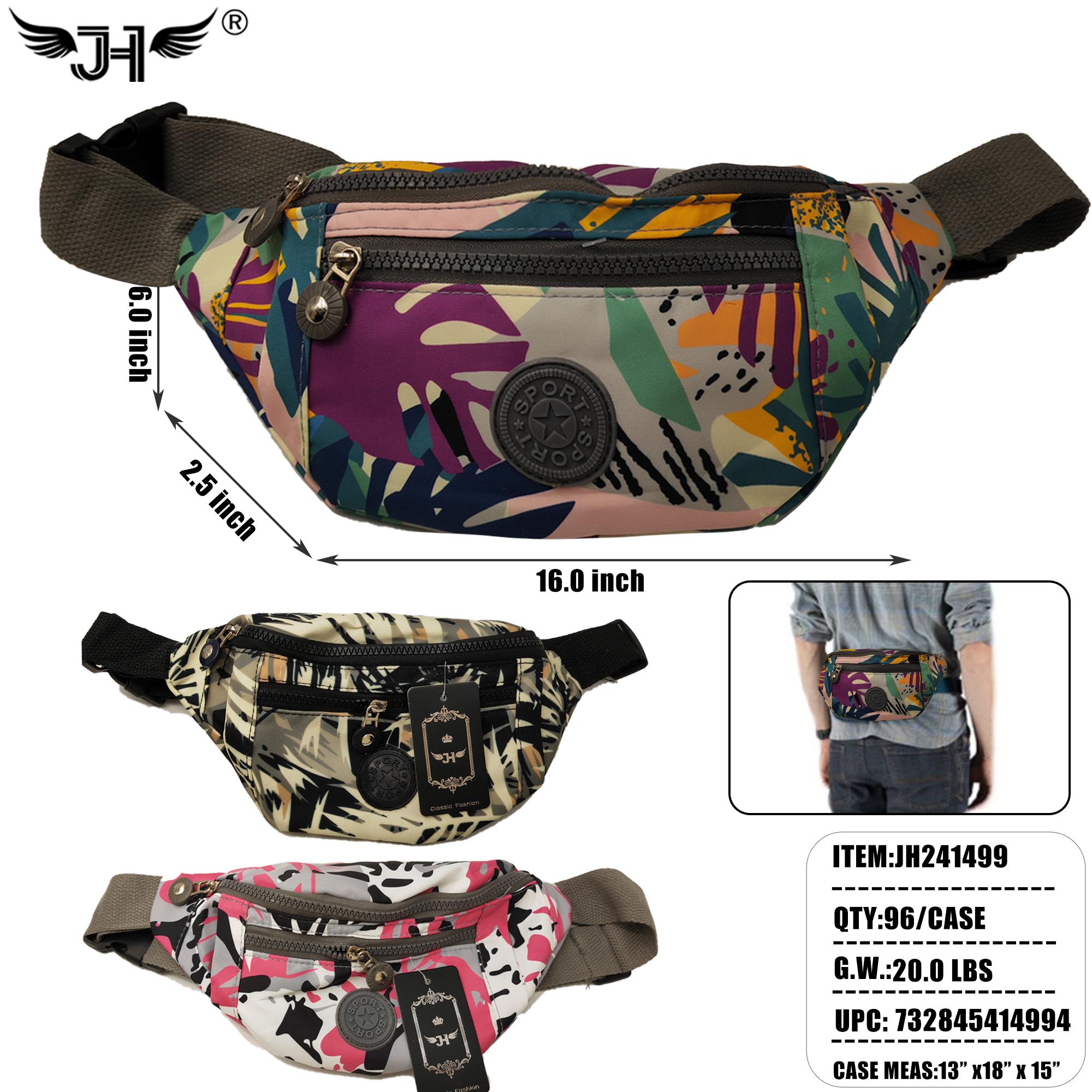 WAIST BAG - MIX 4 COLOR 6"X2.5"X16" 12PC/8PK/96PC/CS (JH241499)