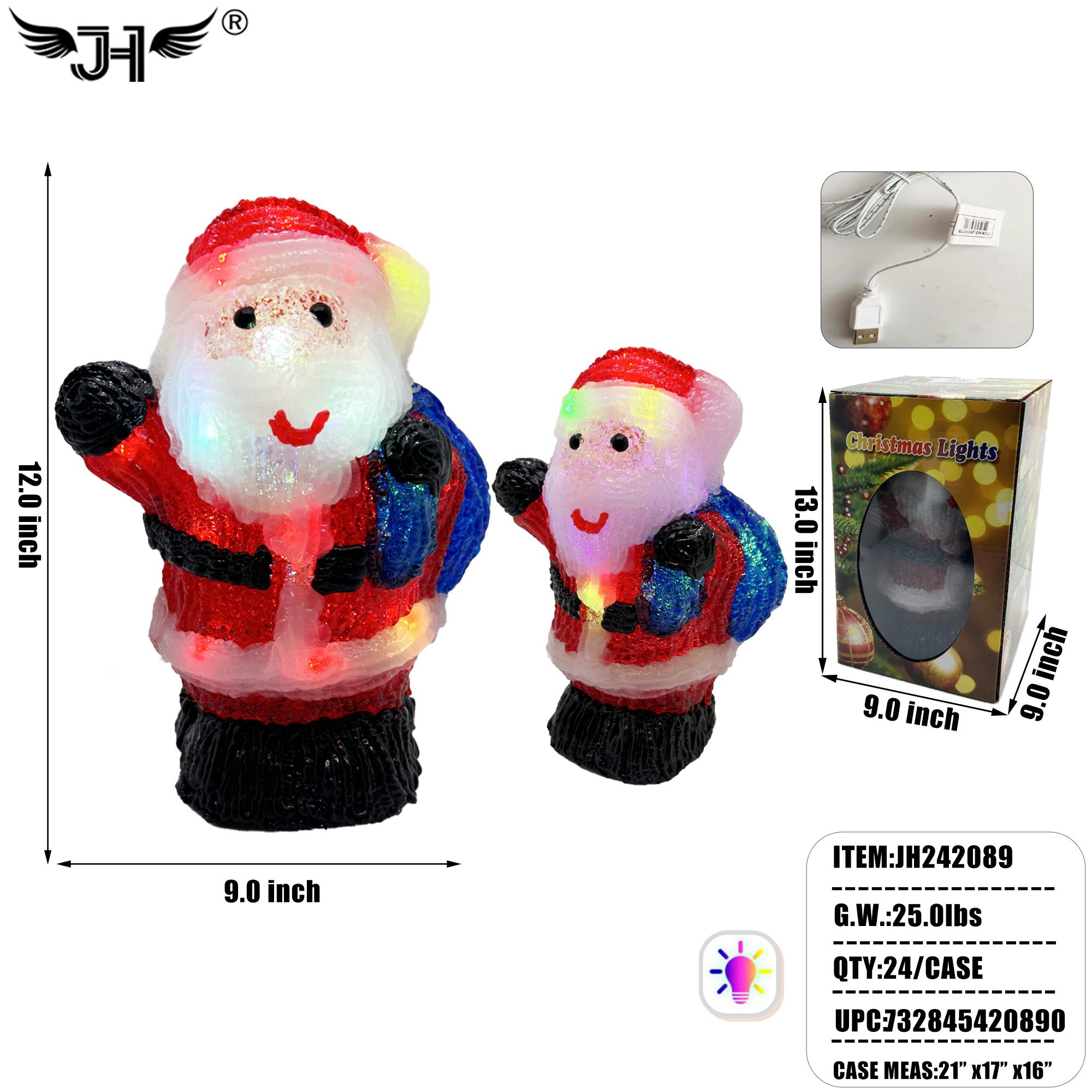 CHRISTMAS DISPLAY LED DECORATION 20 LIGHTS SANTA 24PC/CS